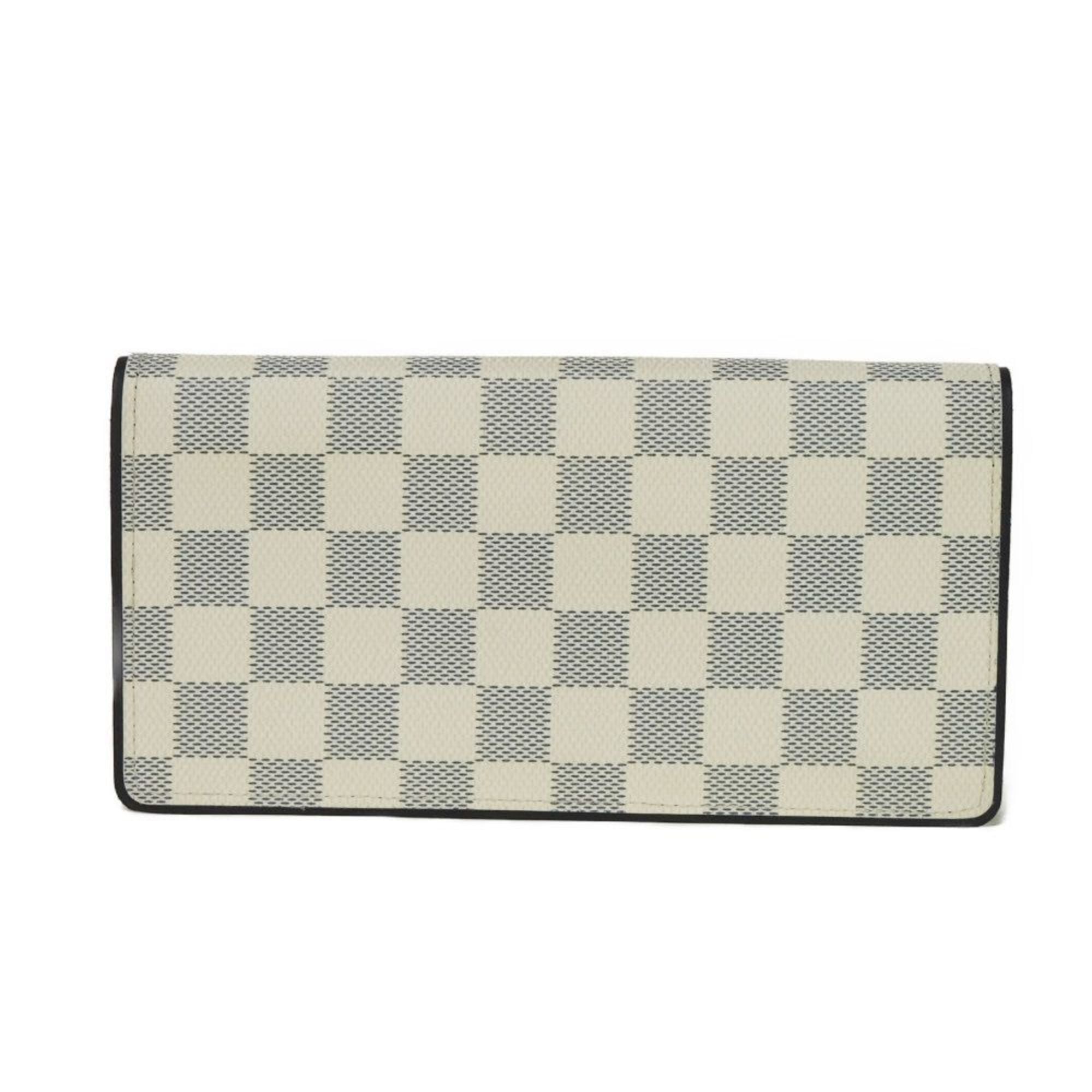 Louis Vuitton Navy Blue White Canvas Leather Long Wallet