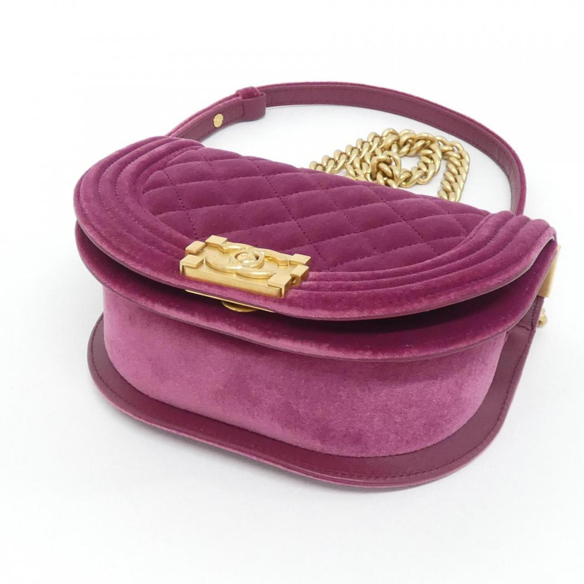 Chanel Purple Velvet Shoulder Bag