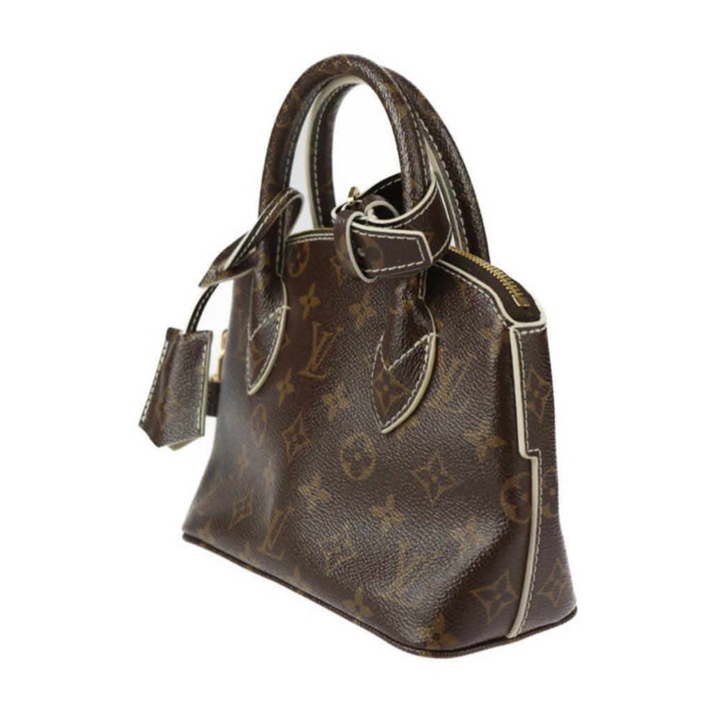 Louis Vuitton Brown Ivory Monogram Pvc Leather Handbag Tote Bag