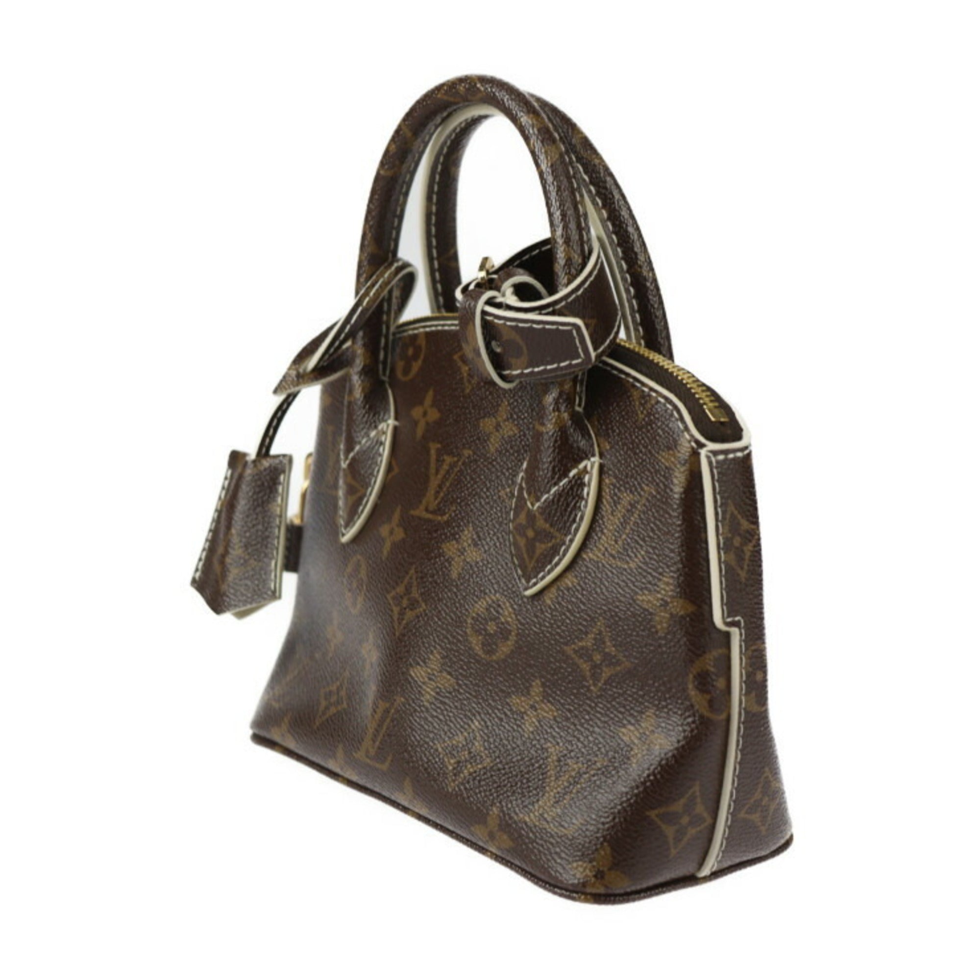 Louis Vuitton Brown Ivory Monogram Pvc Leather Handbag Tote Bag