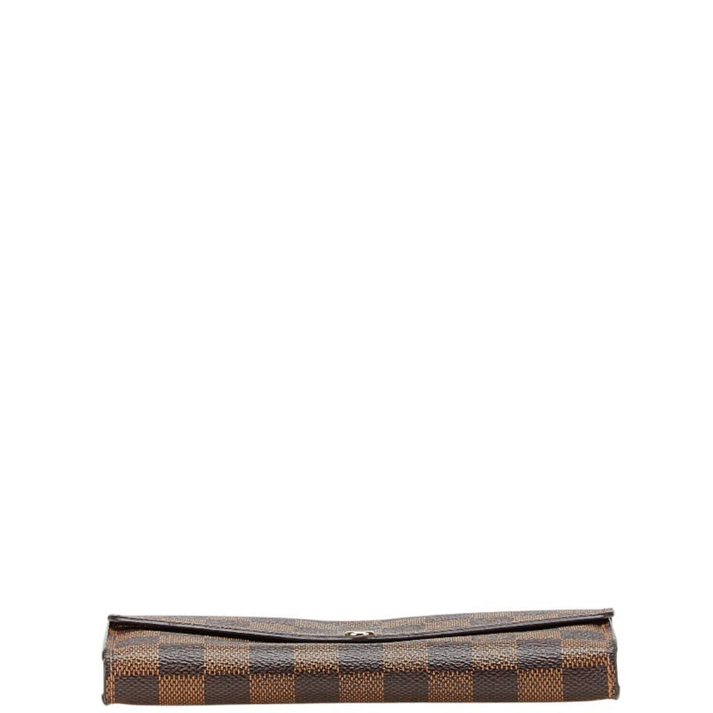 Louis Vuitton Brown Pvc Leather Long Wallet (Tri-Fold)