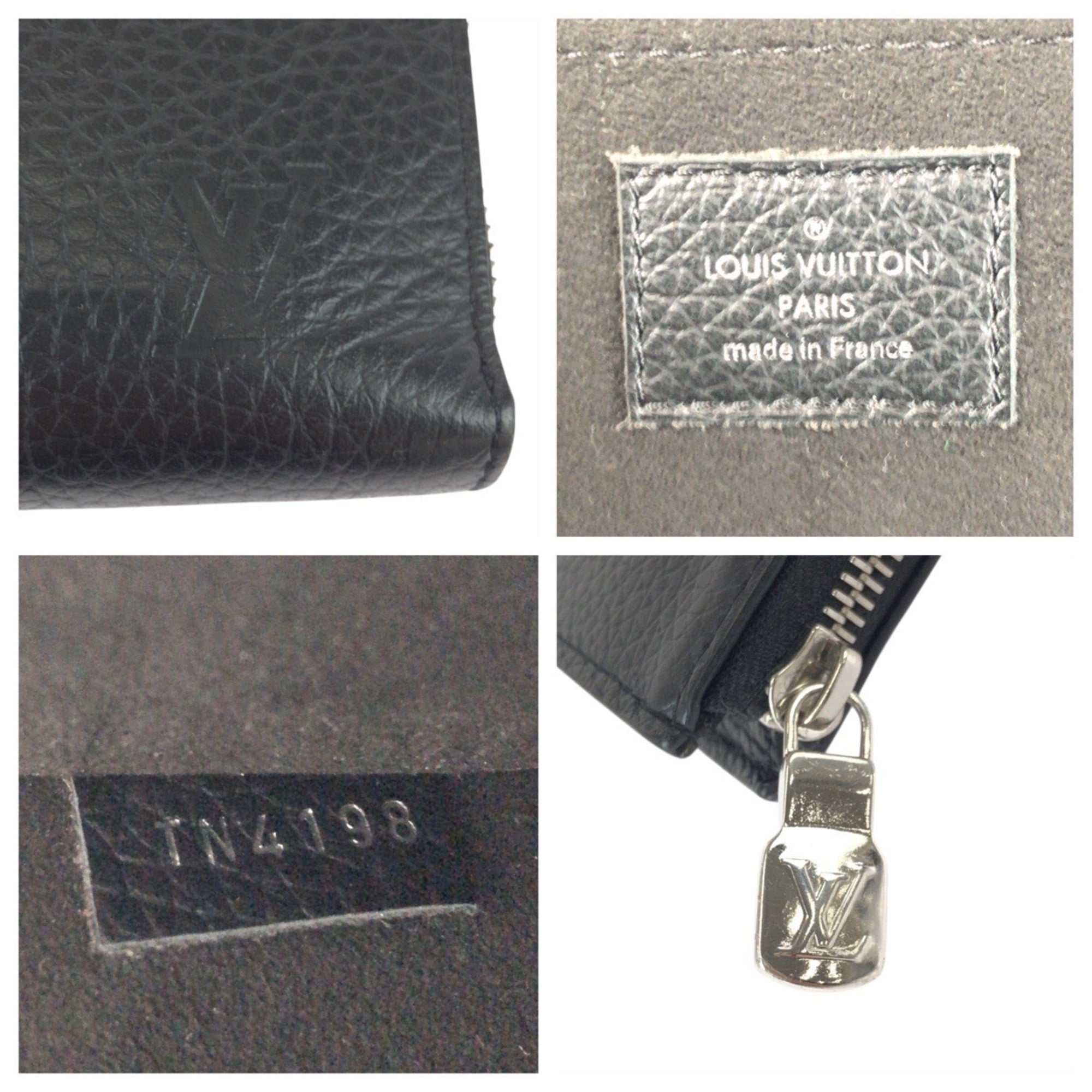 Louis Vuitton Black Noir Leather Clutch Bag Pochette