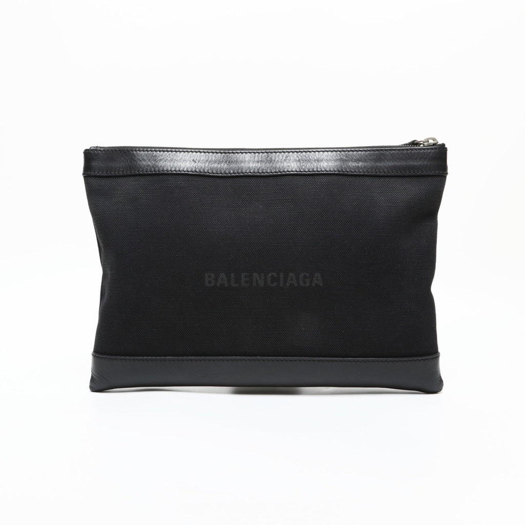 Balenciaga Black Canvas Clutch