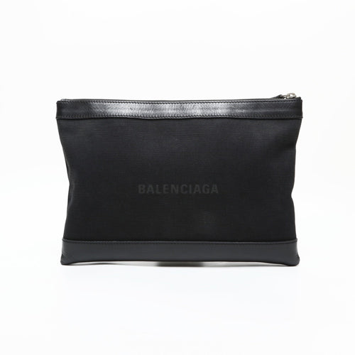 Balenciaga Black Canvas Clutch