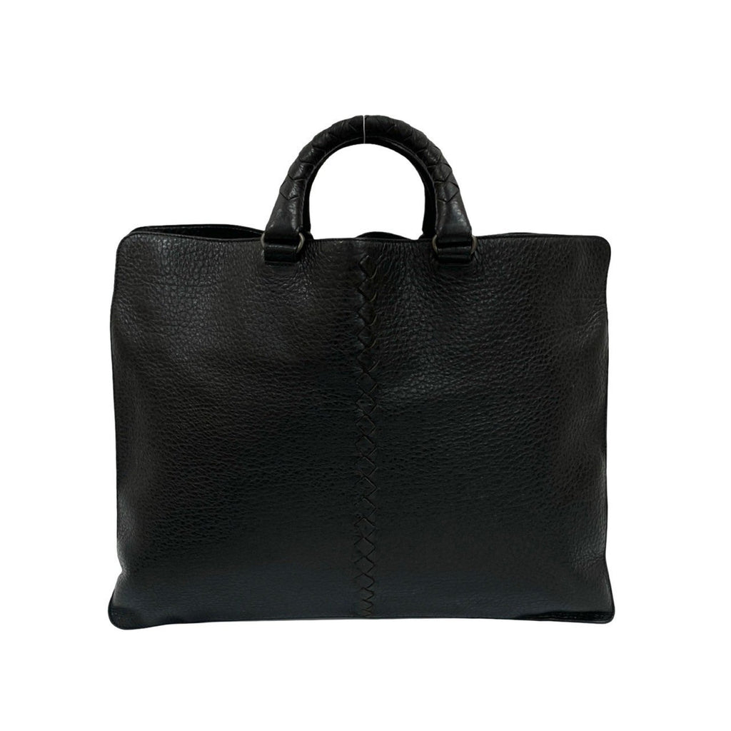 Bottega Veneta Black Leather Handbag Tote Bag