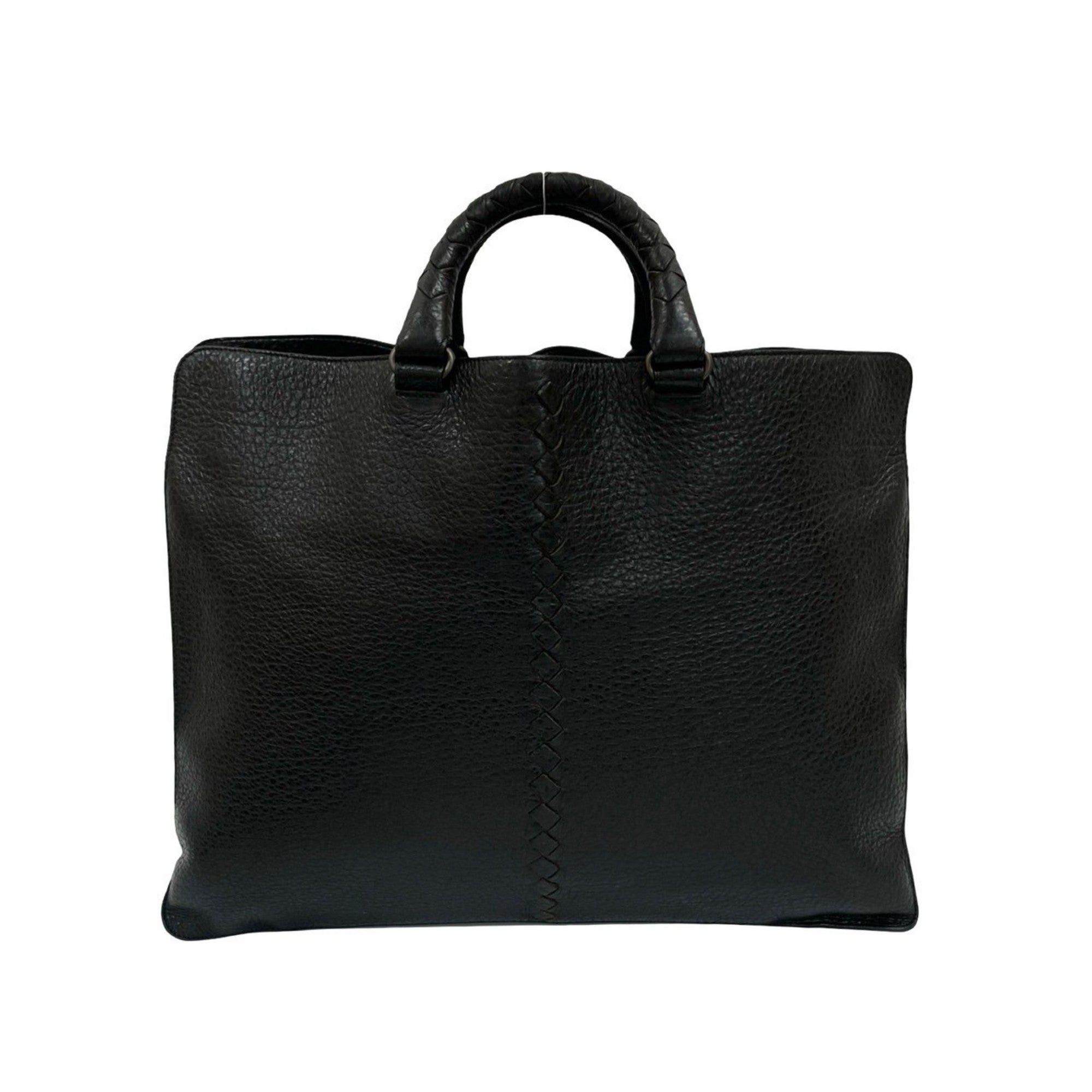 Bottega Veneta Black Leather Handbag Tote Bag