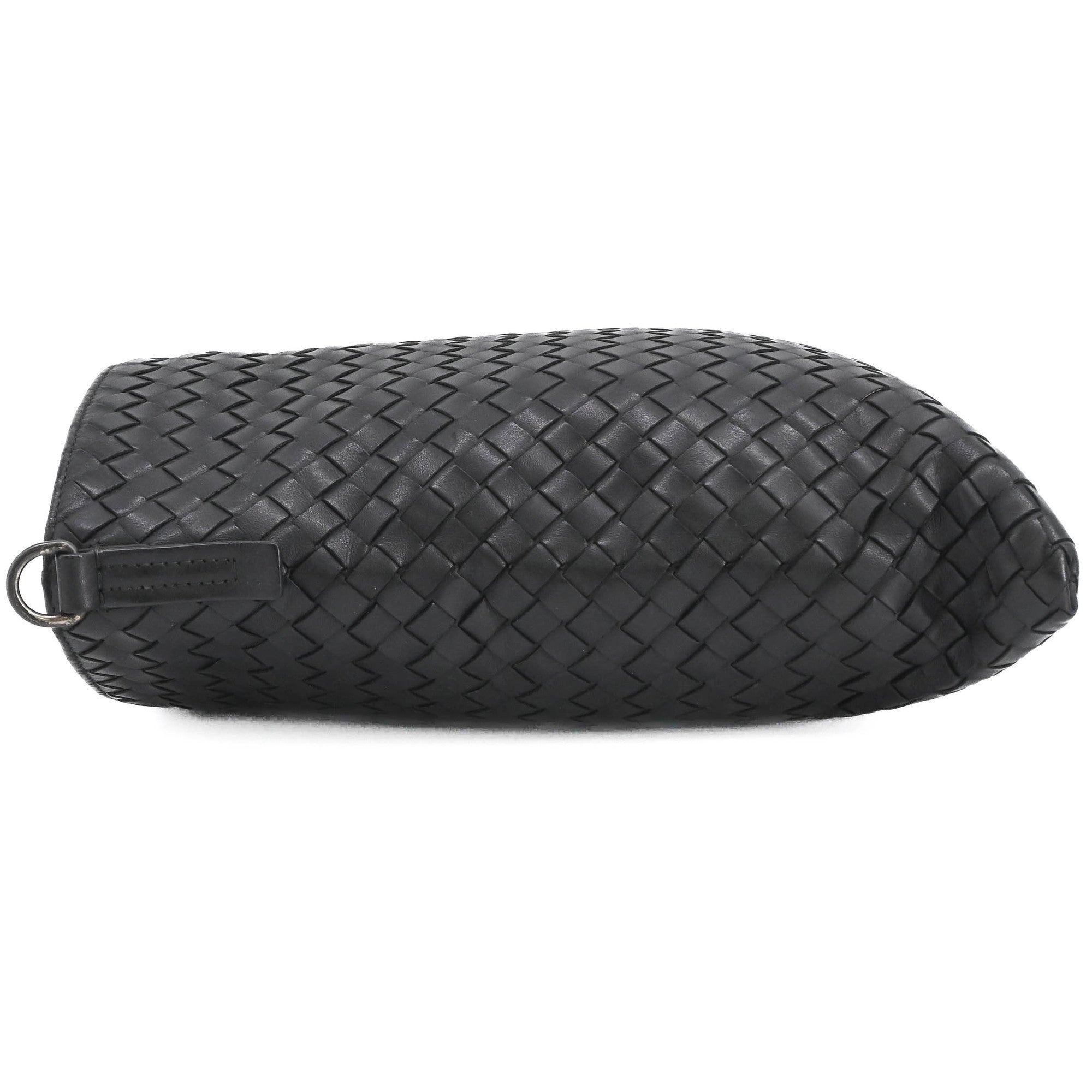 Bottega Veneta Black Intrecciato Leather Shoulder Bag