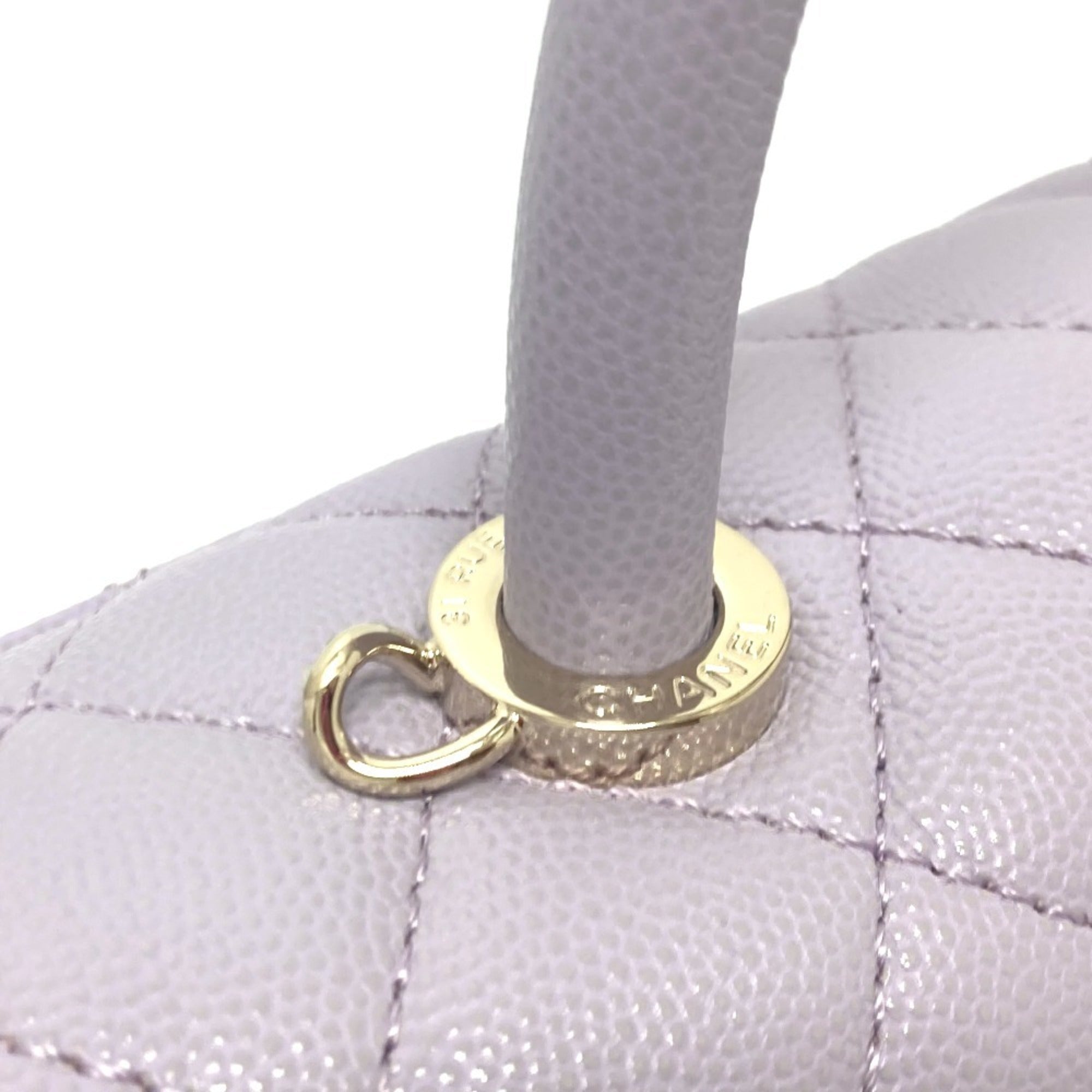 Chanel Purple Grained Calfskin Handbag Shoulder Bag
