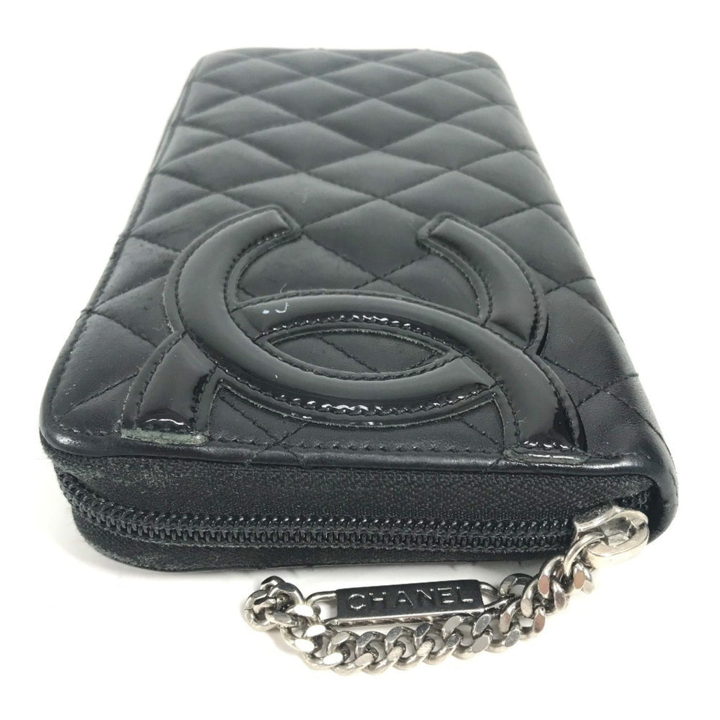 Chanel Cambon Black Leather Long Wallet (Bi-Fold)