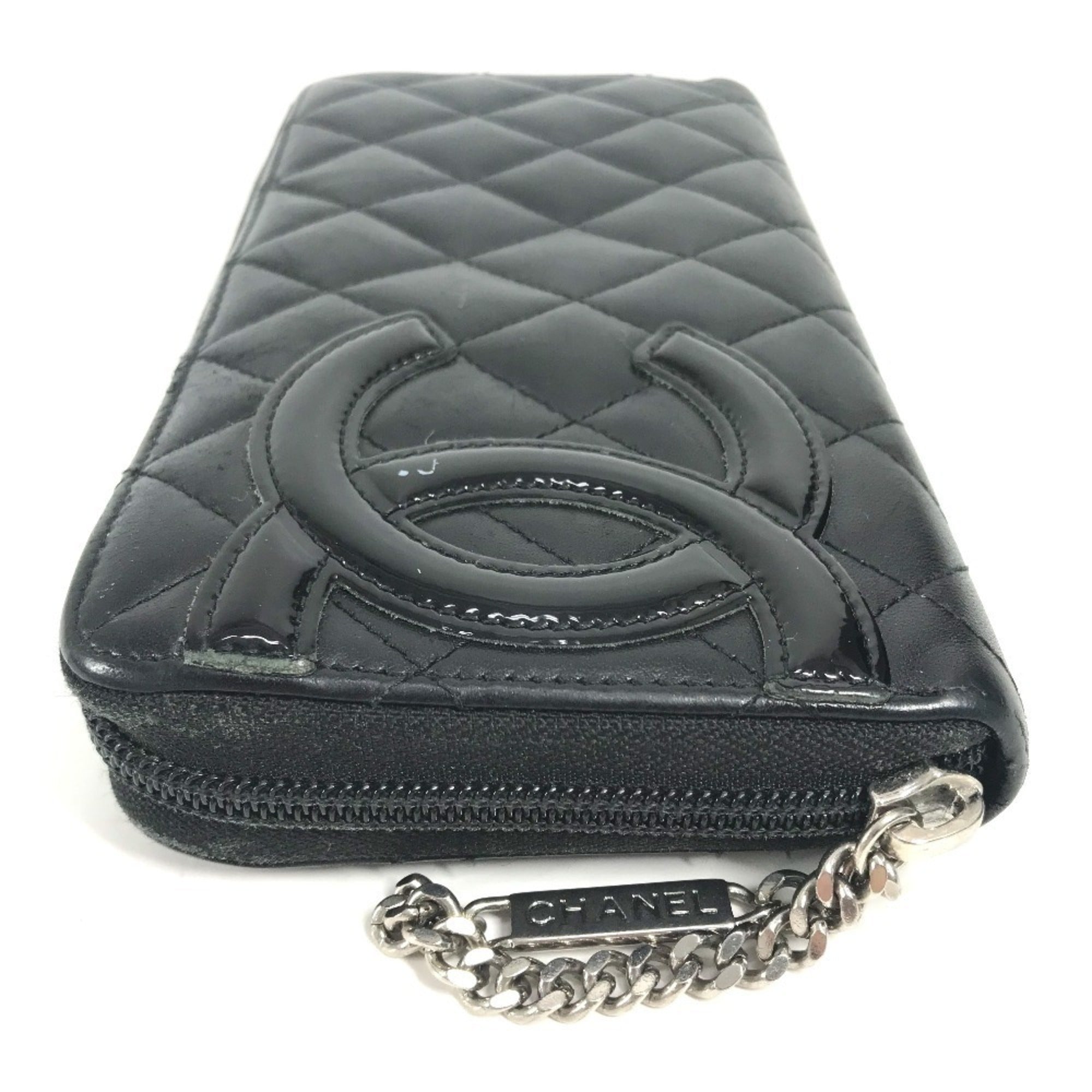 Chanel Cambon Black Leather Long Wallet (Bi-Fold)