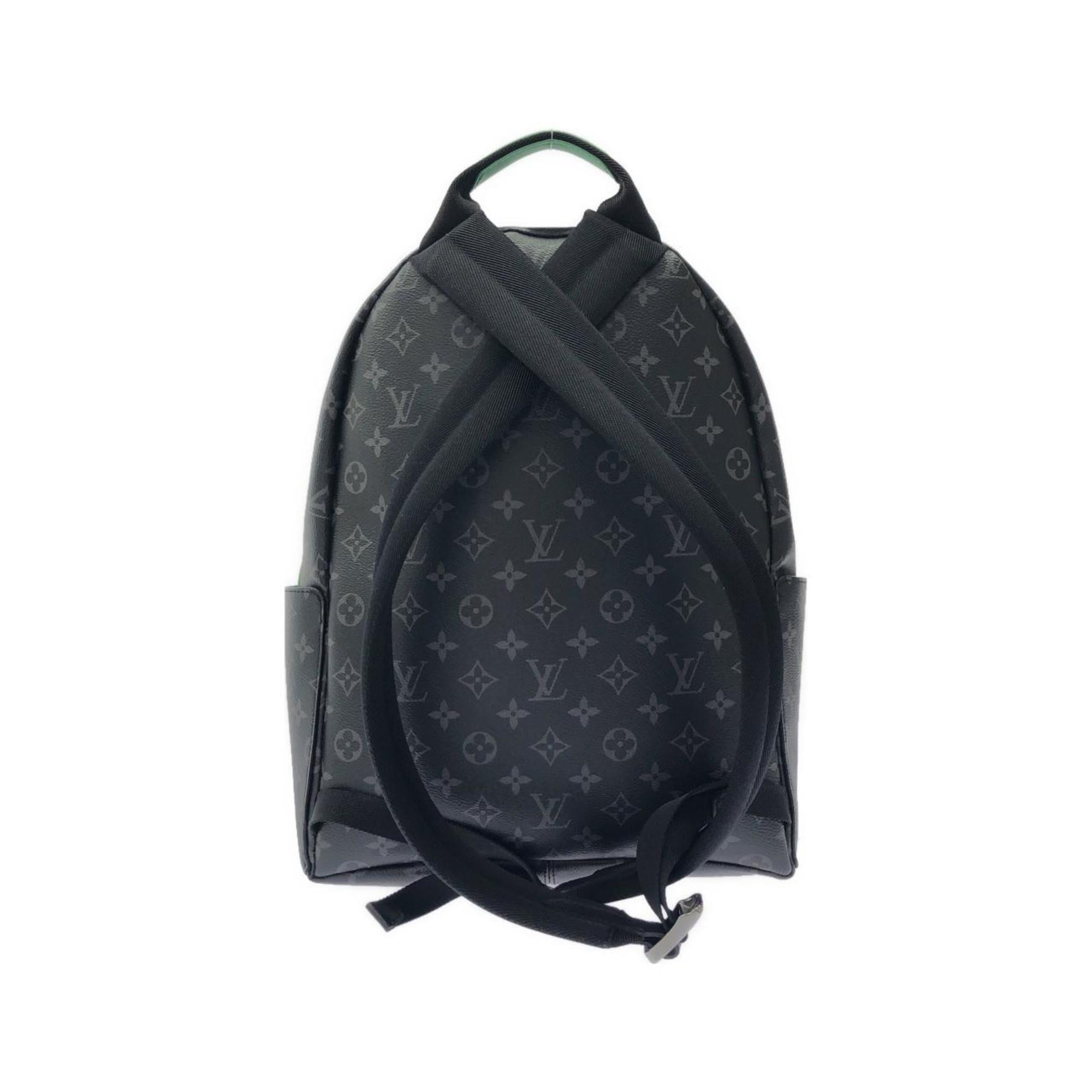Louis Vuitton Black Green Coated Canvas Backpack