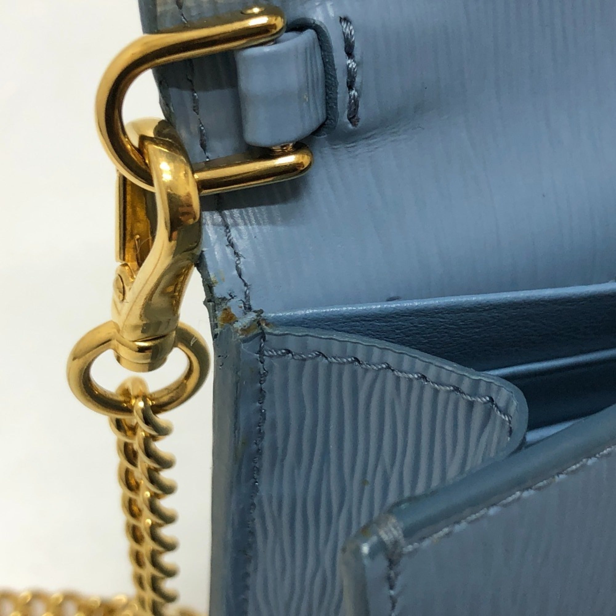 Prada Blue Leather Shoulder Bag
