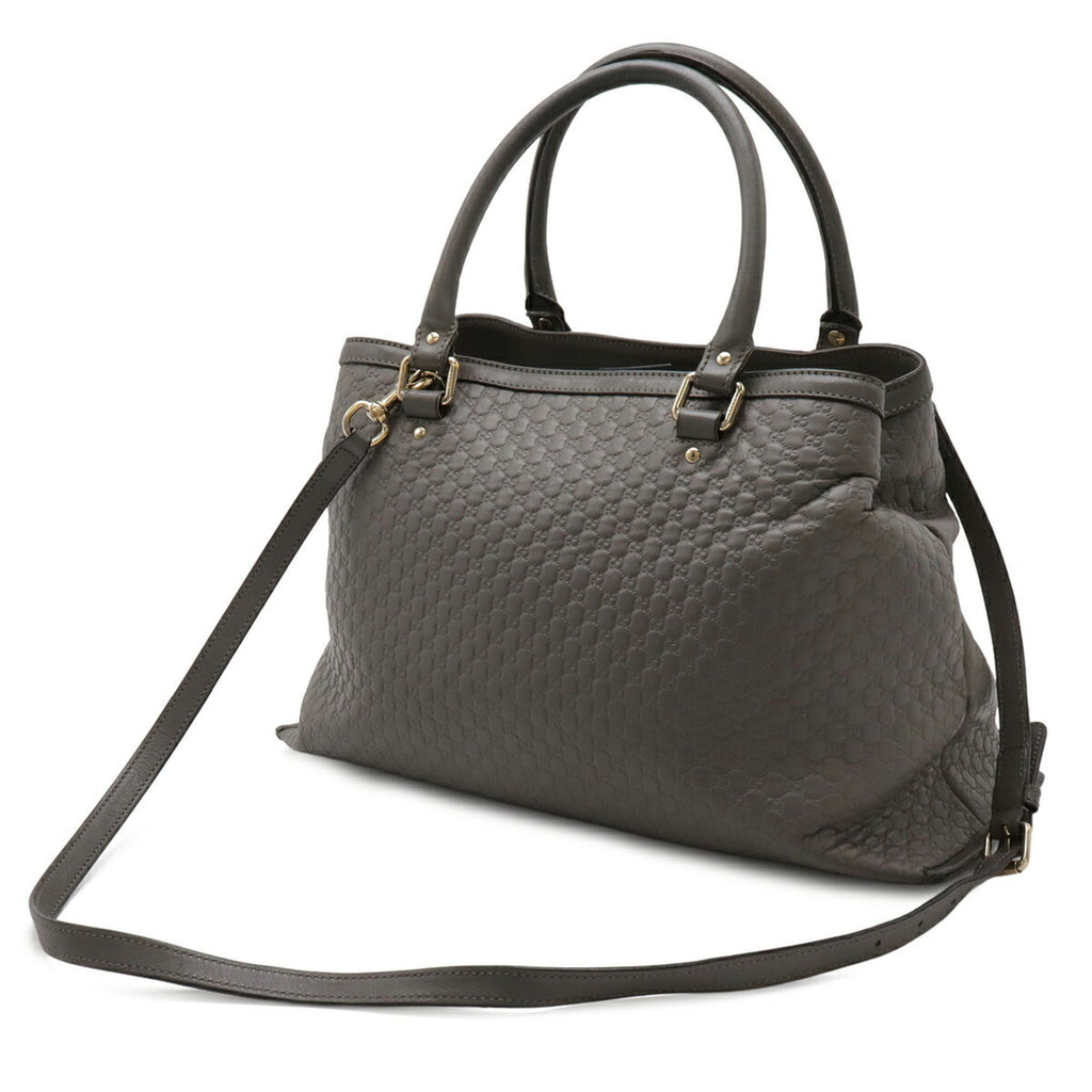 Gucci Microguccissima Gray Micro Gg Leather Handbag Shoulder Bag Tote Bag (Pre-Owned)