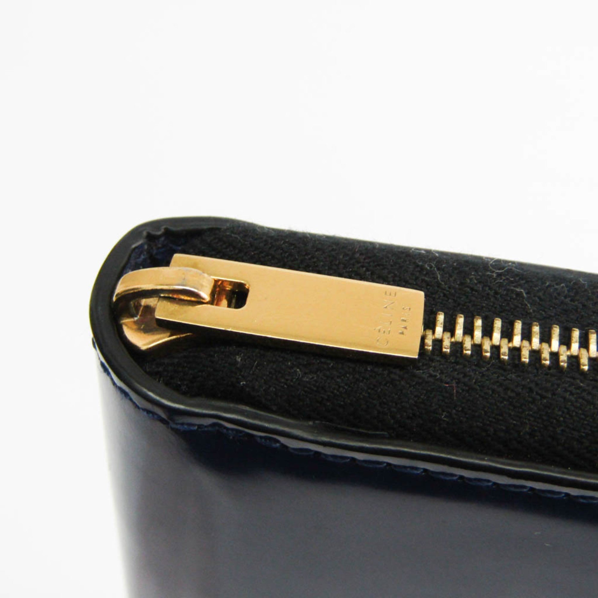 Celine Navy Leather Long Wallet (Bi-Fold)