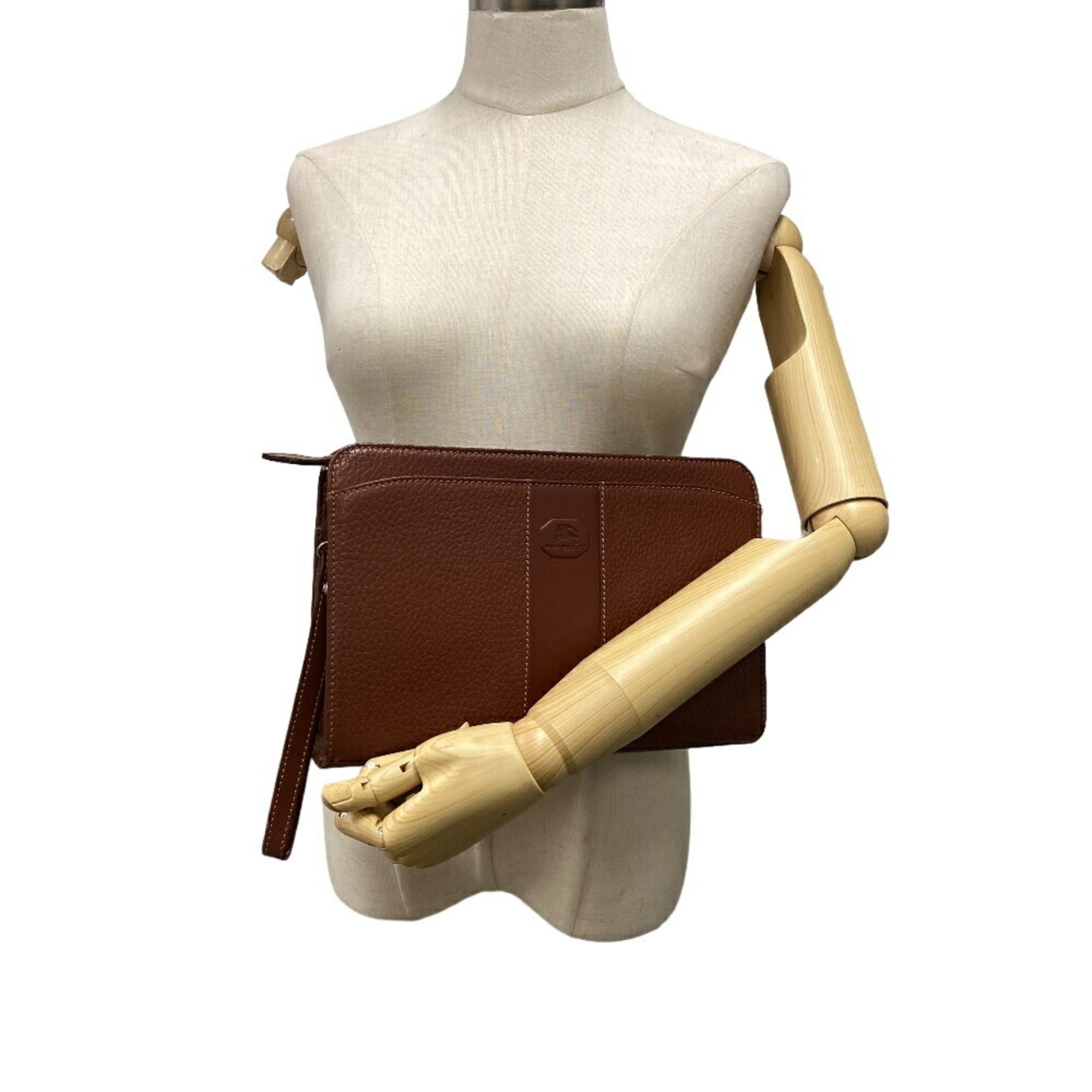 Burberry Brown Leather Clutch Bag