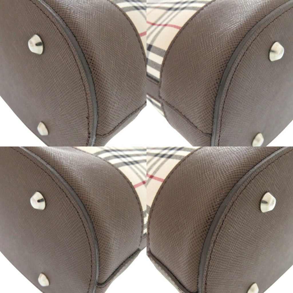 Burberry Beige Brown Cotton Handbag Tote Bag
