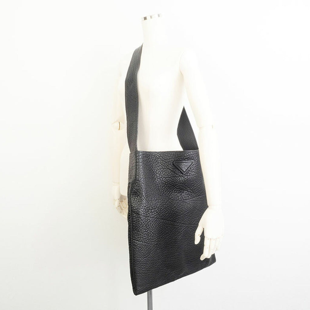 Prada Black Leather Shoulder Bag Tote Bag