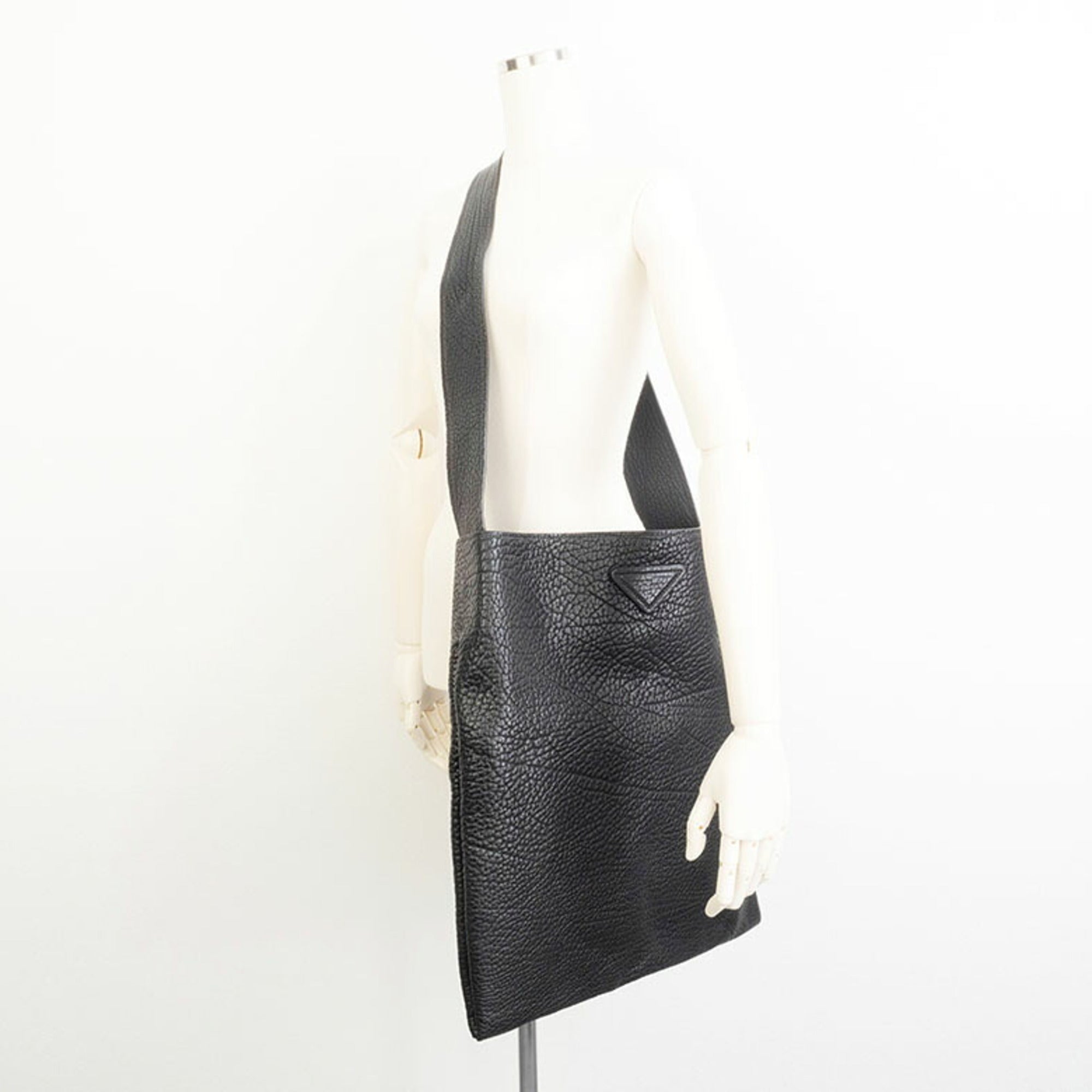 Prada Black Leather Shoulder Bag Tote Bag
