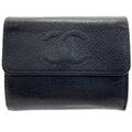 Chanel Black Grained Calfskin Wallet (Tri-Fold)