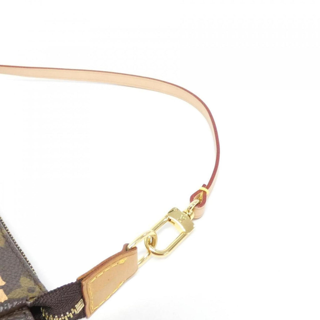 Louis Vuitton Marron Peach Coated Canvas Pochette Pouch