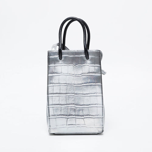 Balenciaga Silver Leather Shoulder