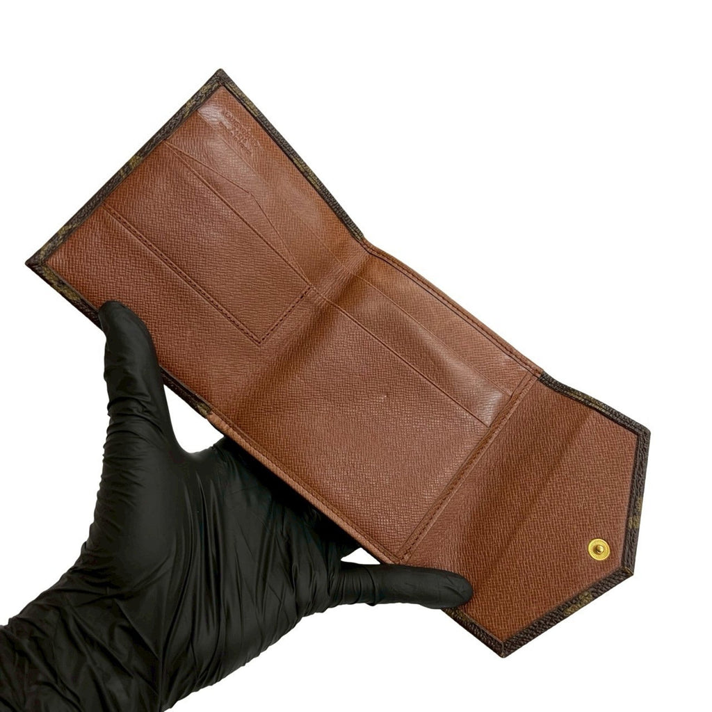 Louis Vuitton Brown Leather Pvc Wallet (Tri-Fold)