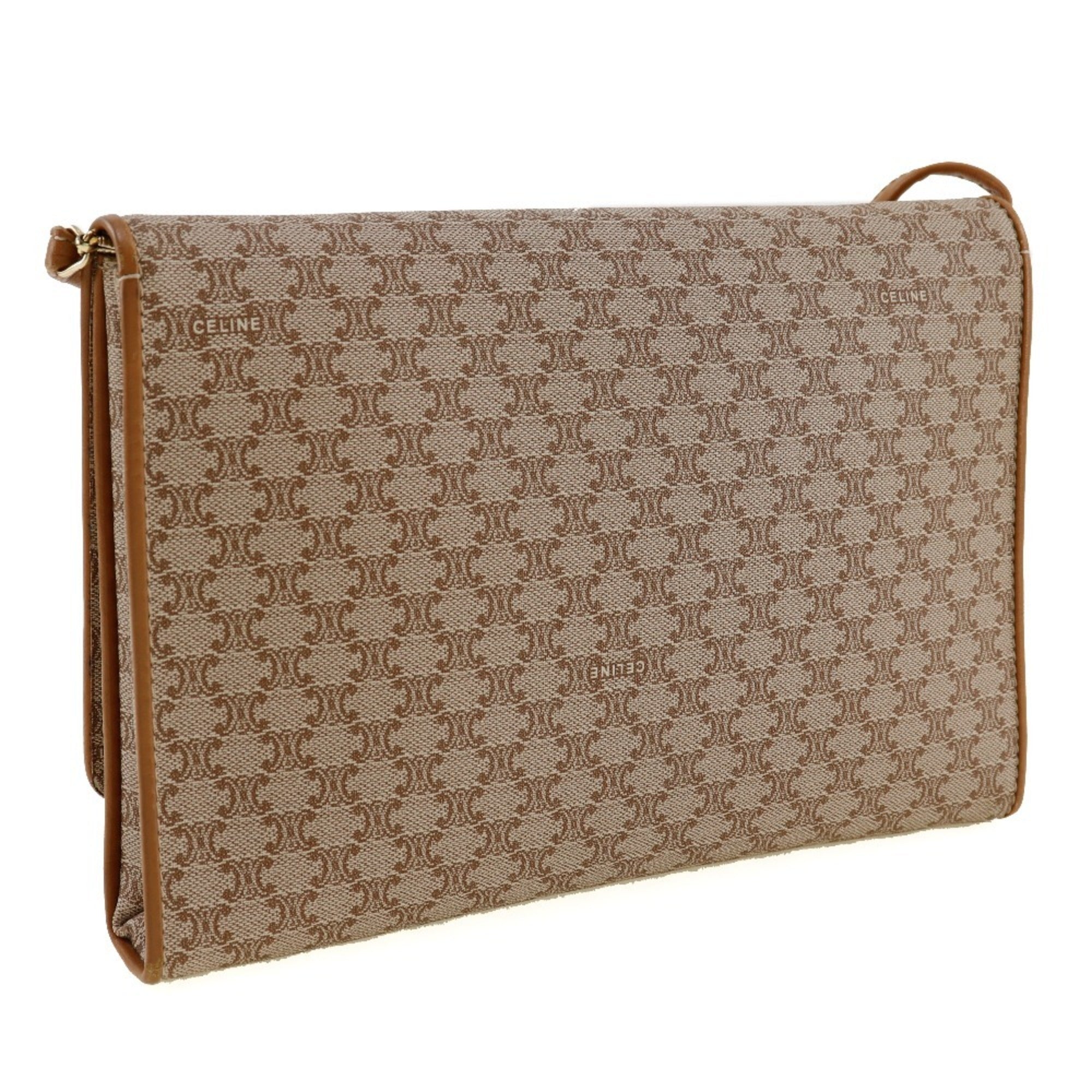 Celine Macadam Beige Pvc Leather Shoulder Bag