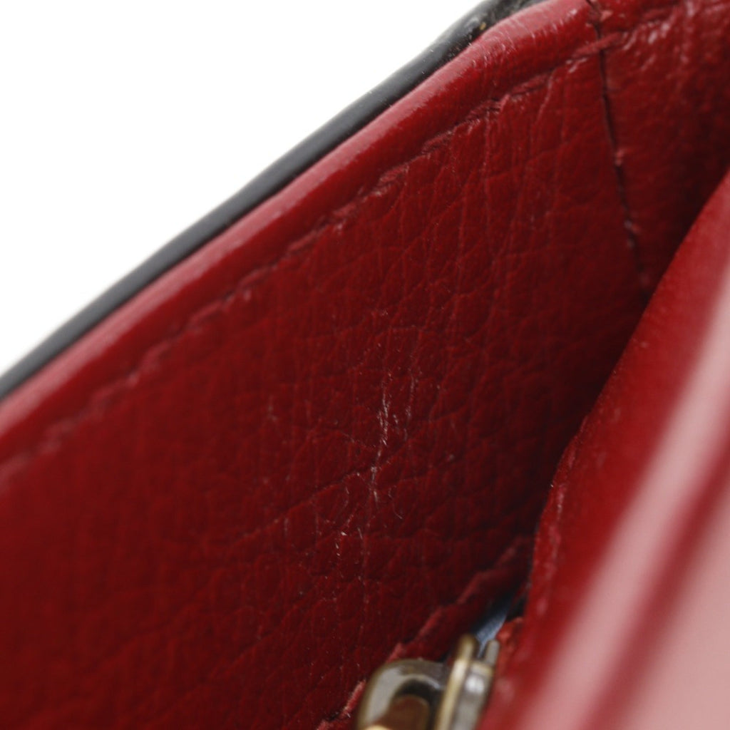 Gucci Black Red Color Leather Shoulder Bag (Pre-Owned)
