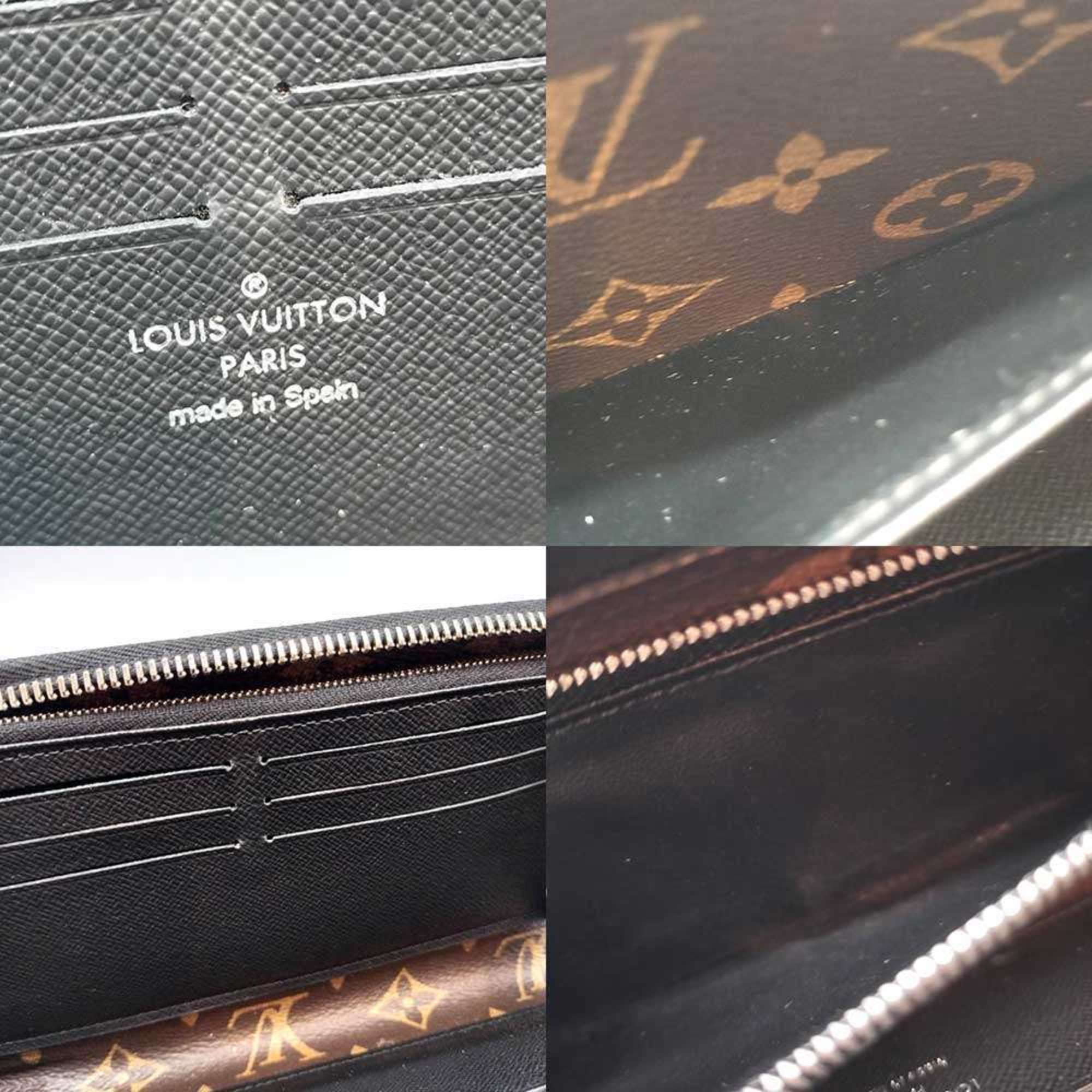 Louis Vuitton Monogram Macassar Black Brown Long Wallet