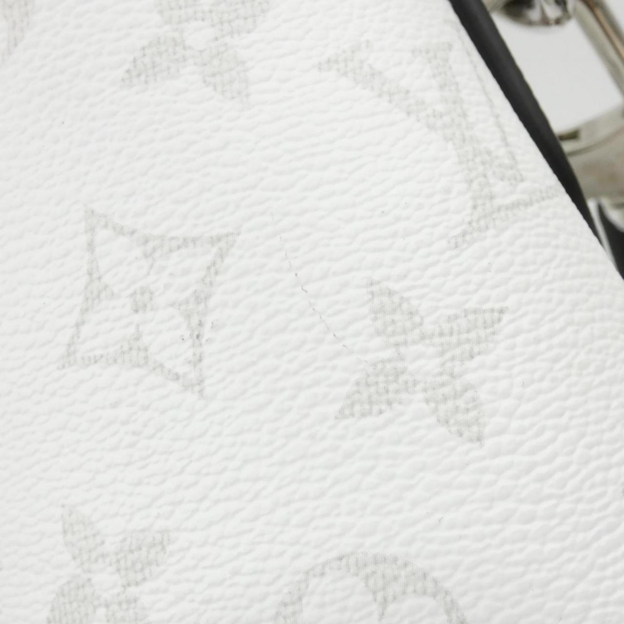 Louis Vuitton White Coated Canvas Leather Handbag