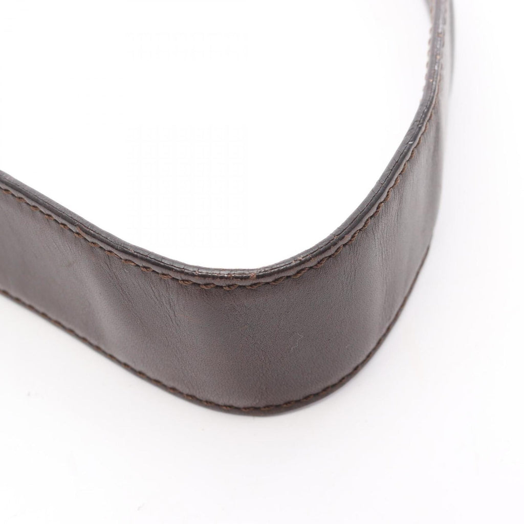 Celine Brown Canvas Leather Shoulder Bag