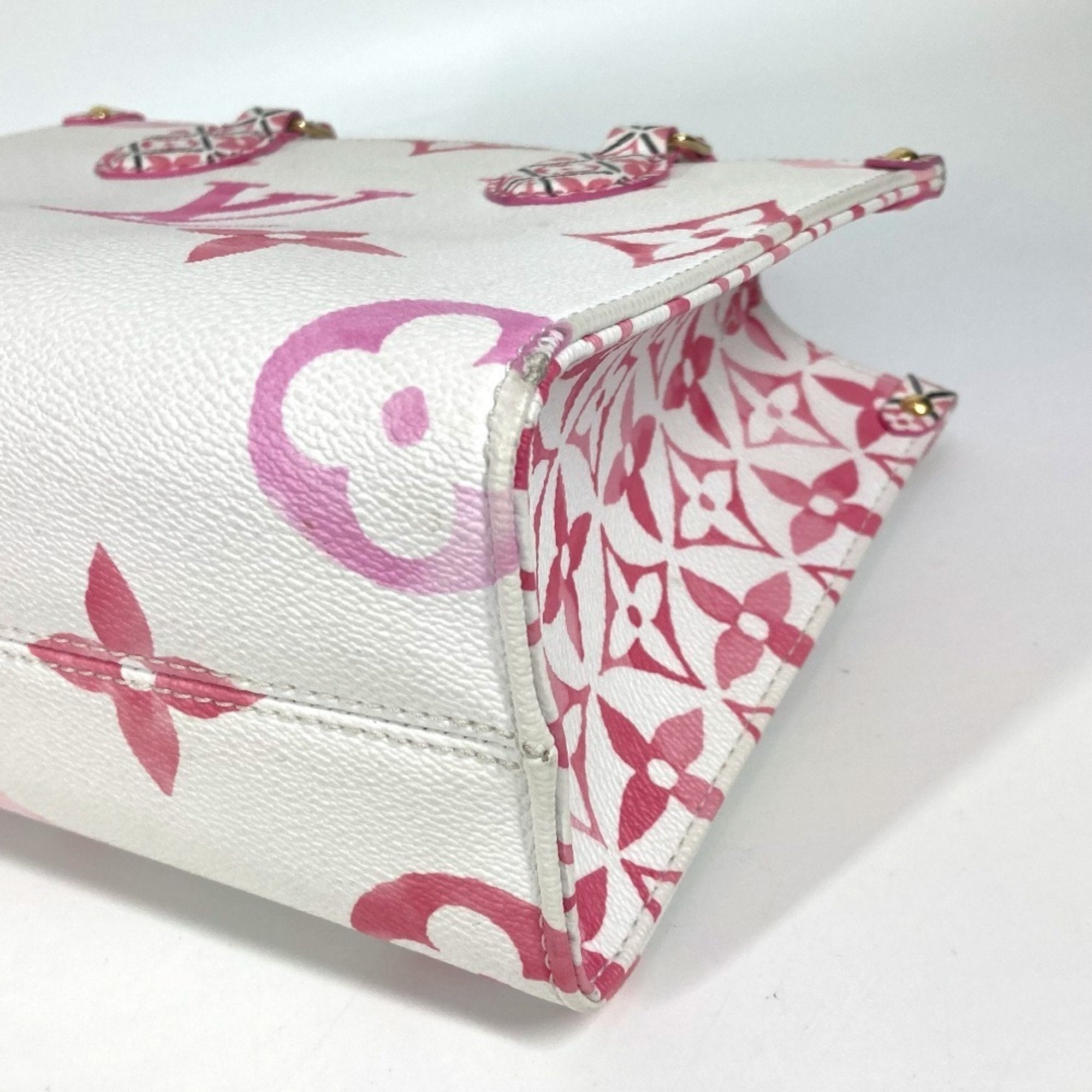 Louis Vuitton Pink White Monogram Handbag Shoulder Bag Tote Bag