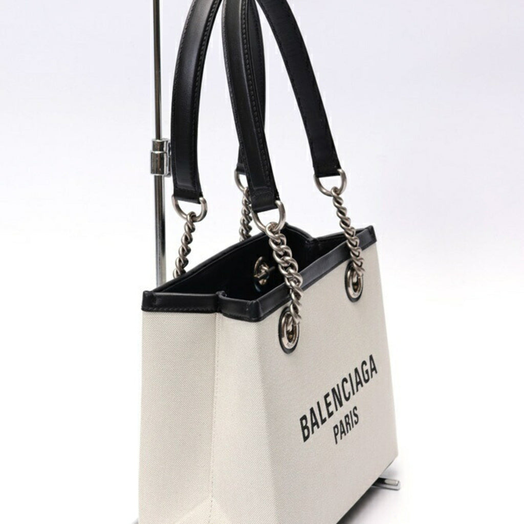 Balenciaga Black Canvas Leather Tote