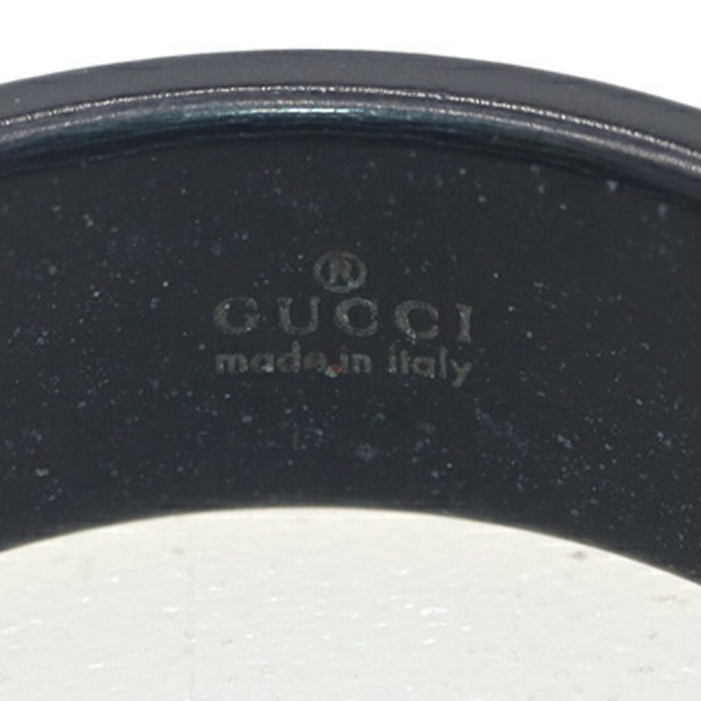 Gucci Silver Black Band Ring (Pre-Owned)