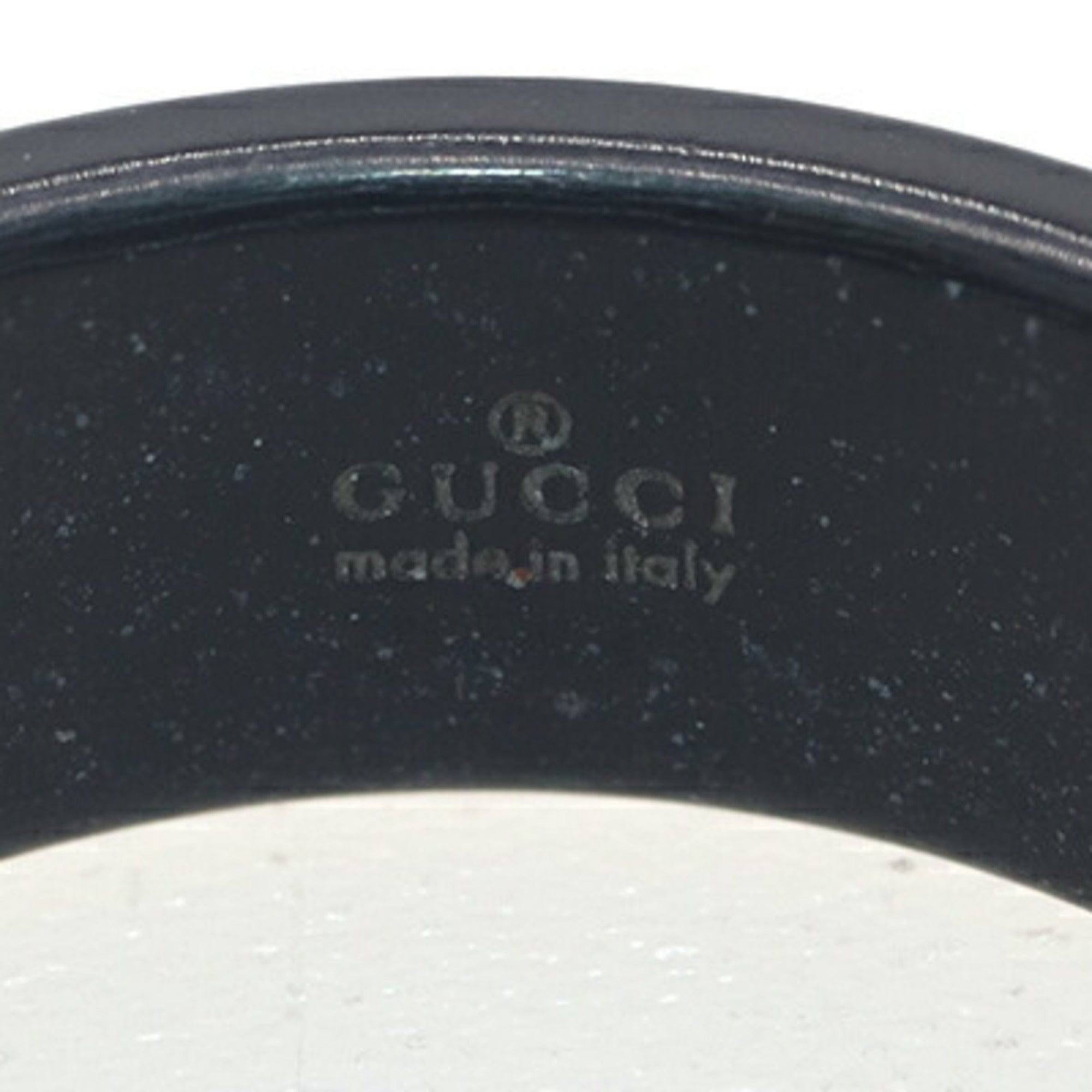 Gucci Silver Black Band Ring (Pre-Owned)
