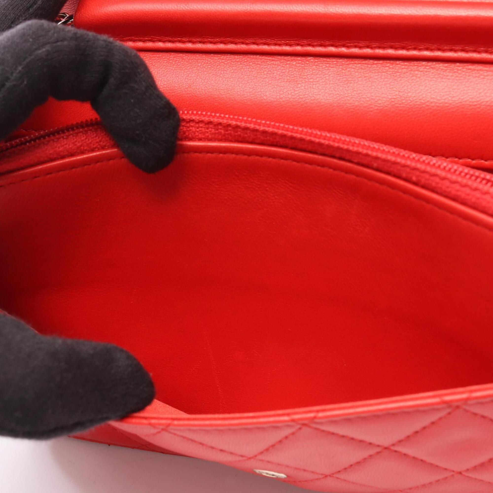 Chanel Red Color Leather Handbag Shoulder Bag