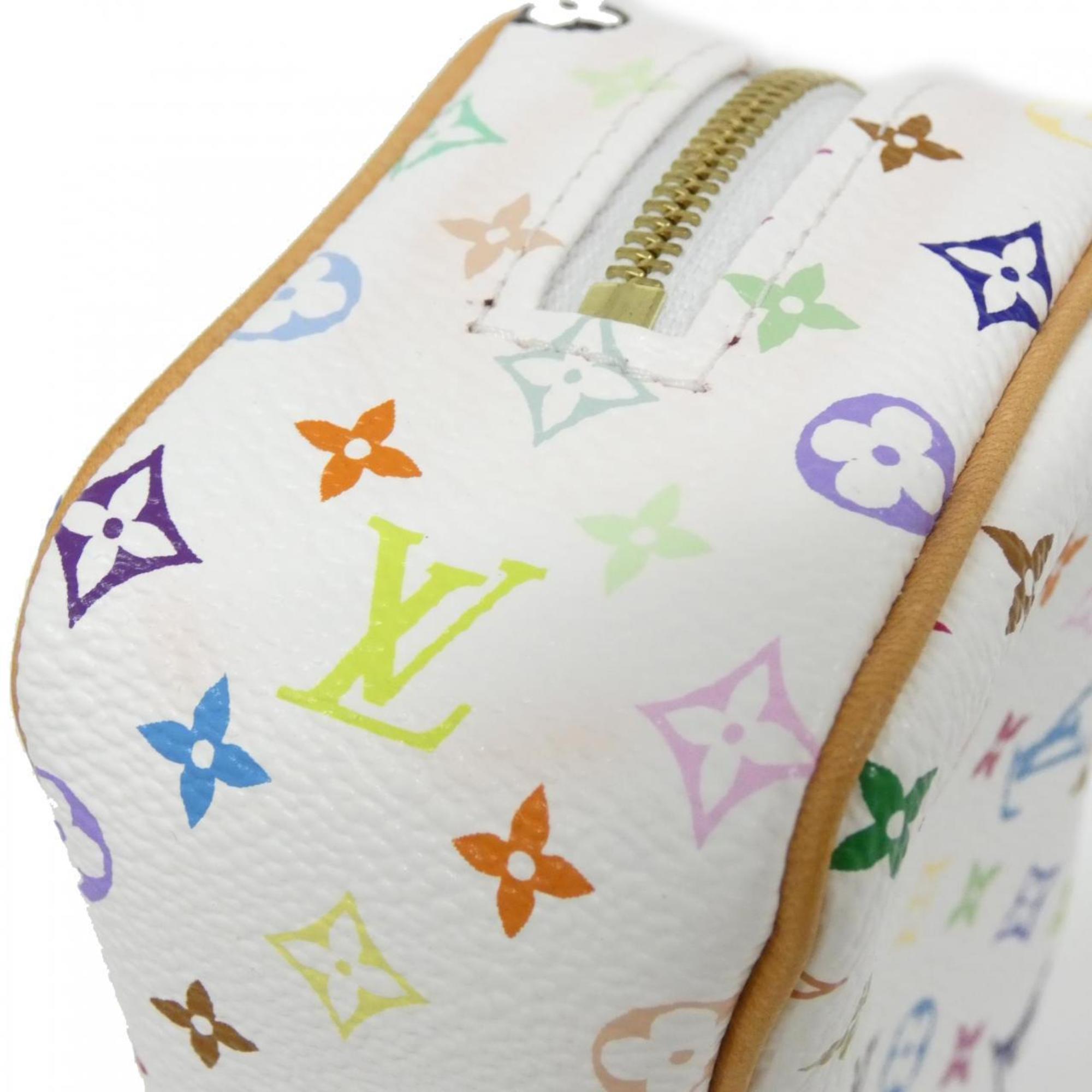 Louis Vuitton Multi-Color White Coated Canvas Handbag Pouch