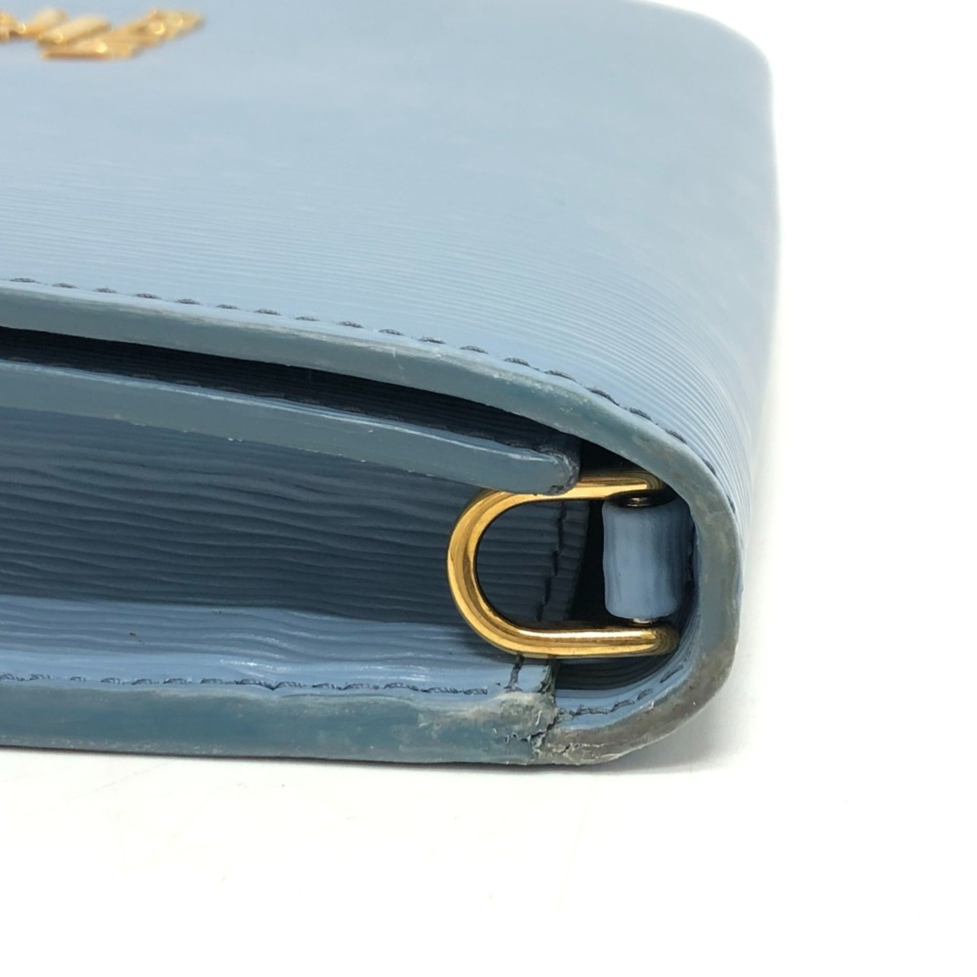 Prada Blue Leather Shoulder Bag
