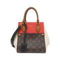 Louis Vuitton Monogram Black Cerise Cream Coated Canvas Leather Handbag