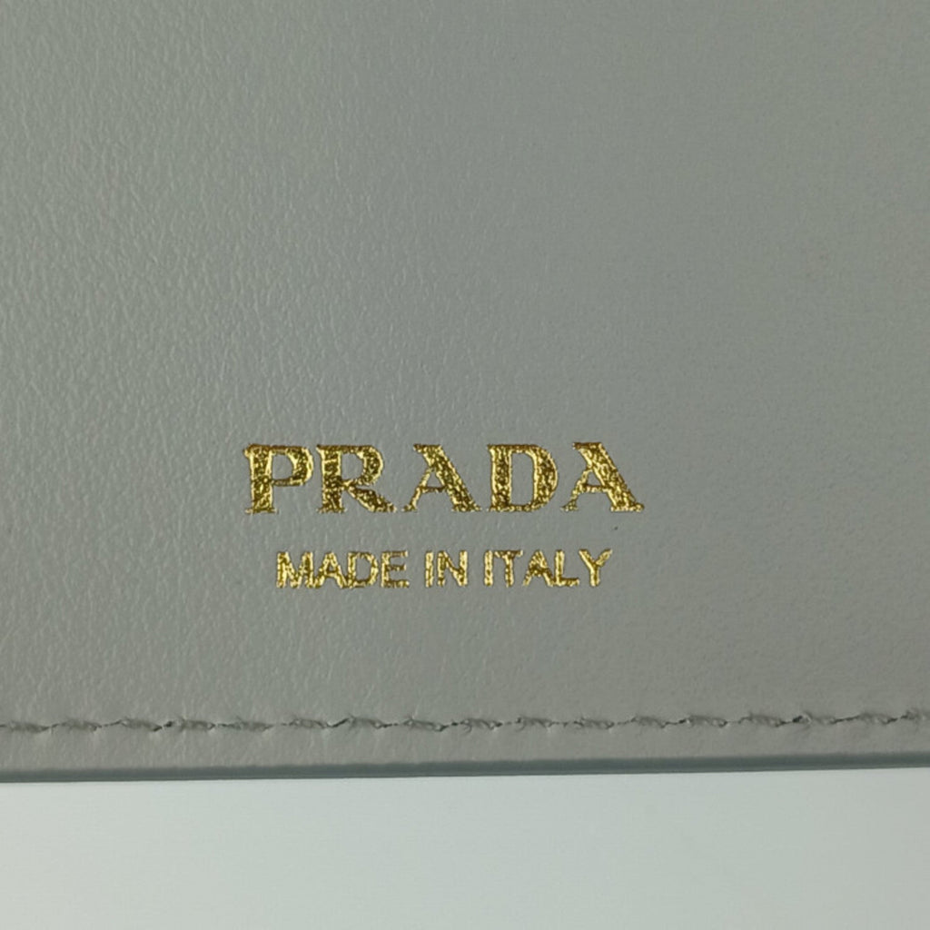 Prada Light Gray Leather Long Wallet (Bi-Fold)