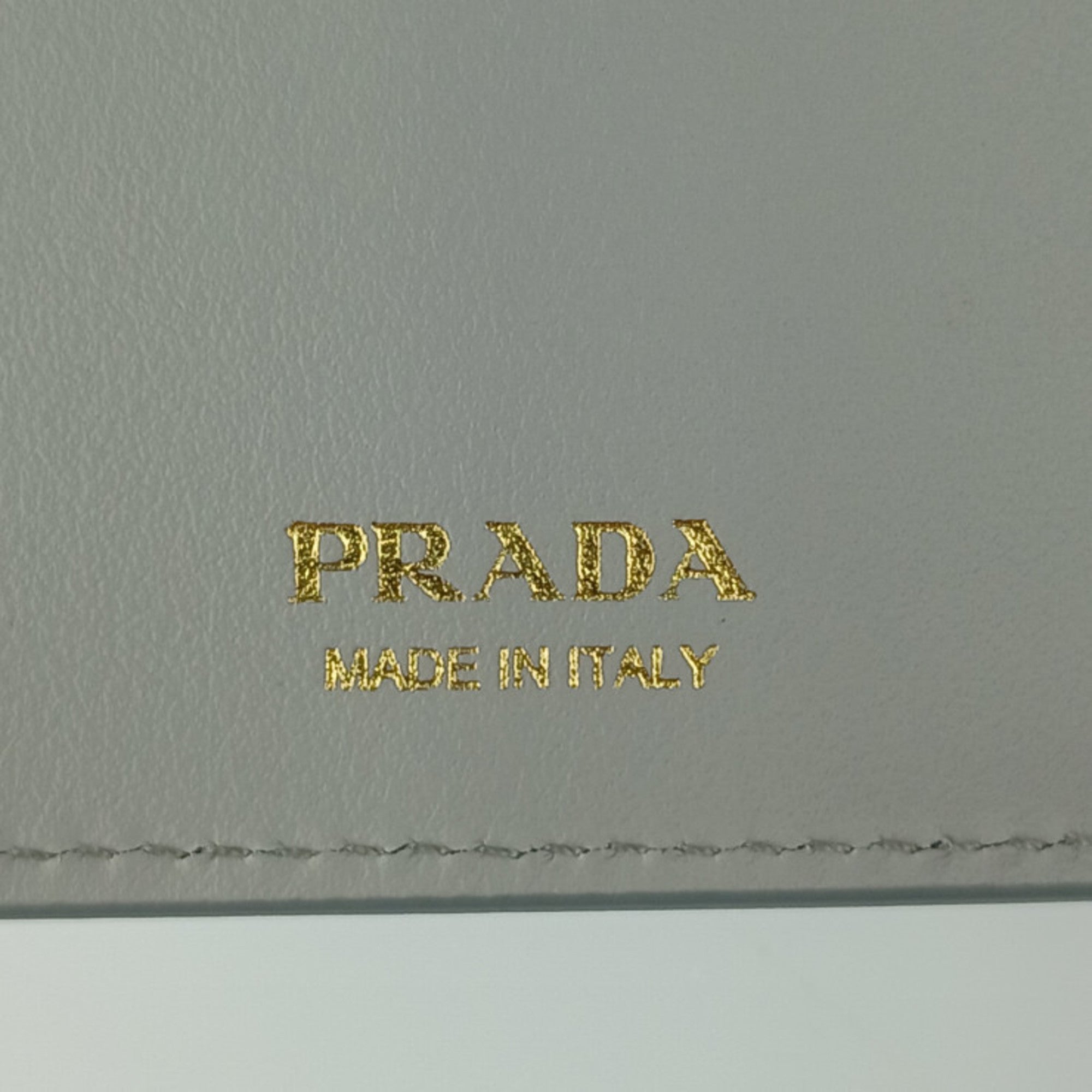 Prada Light Gray Leather Long Wallet (Bi-Fold)