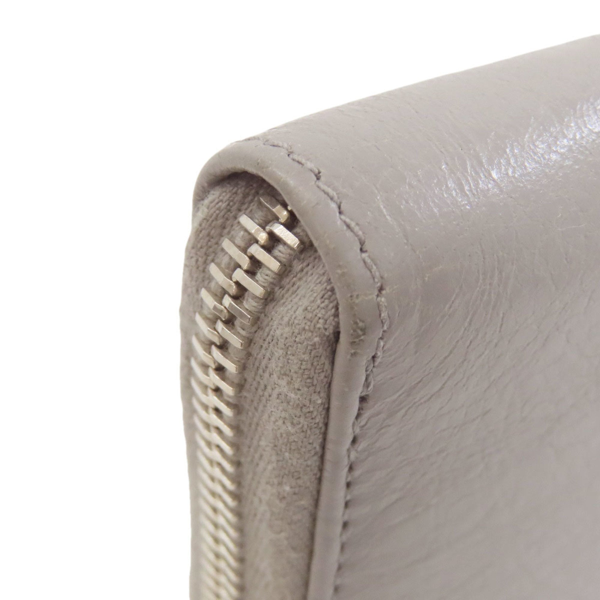 Balenciaga Gray Leather Long Wallet (Bi-Fold)