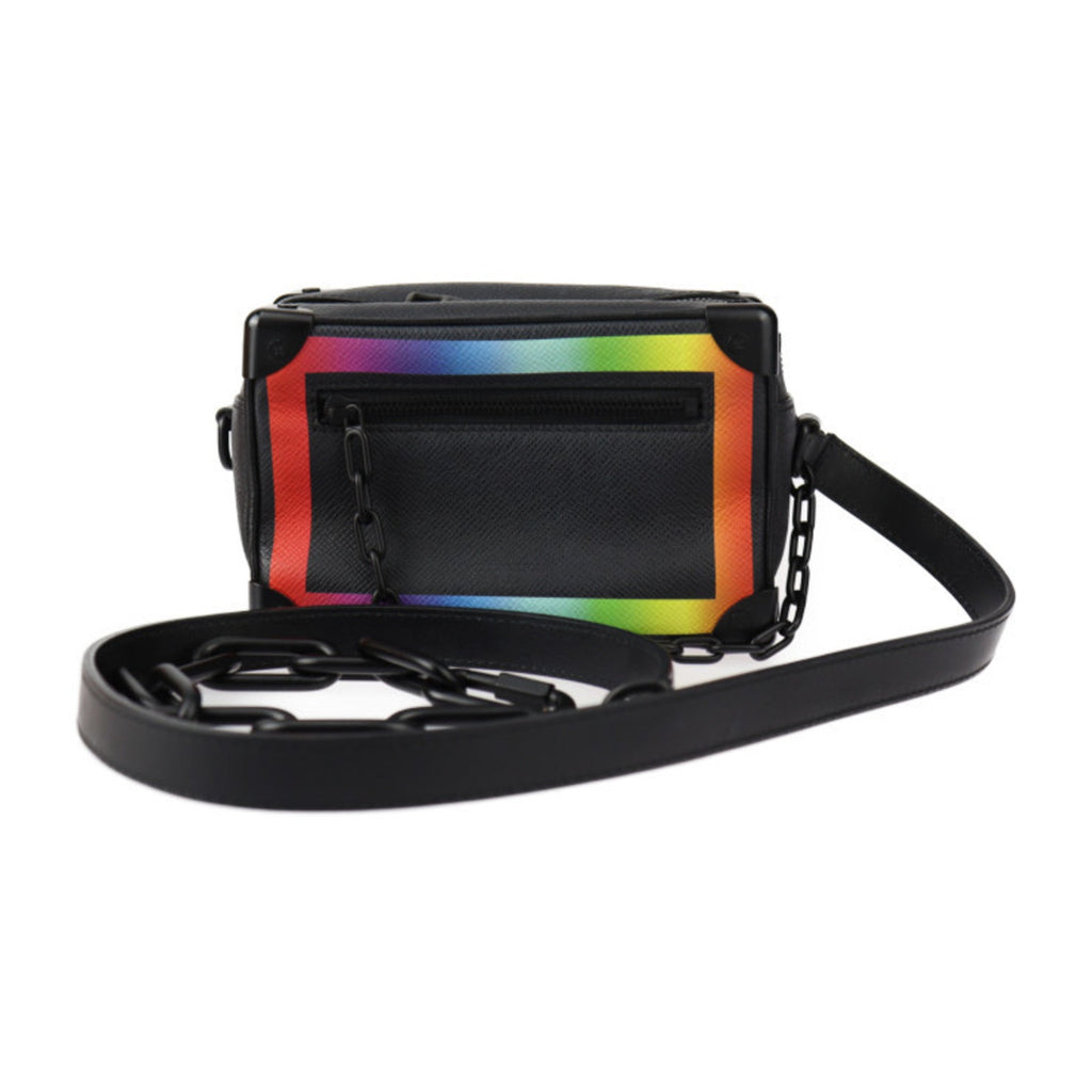 Louis Vuitton Black Multi-Color Taiga Leather Handbag Pochette Shoulder Bag