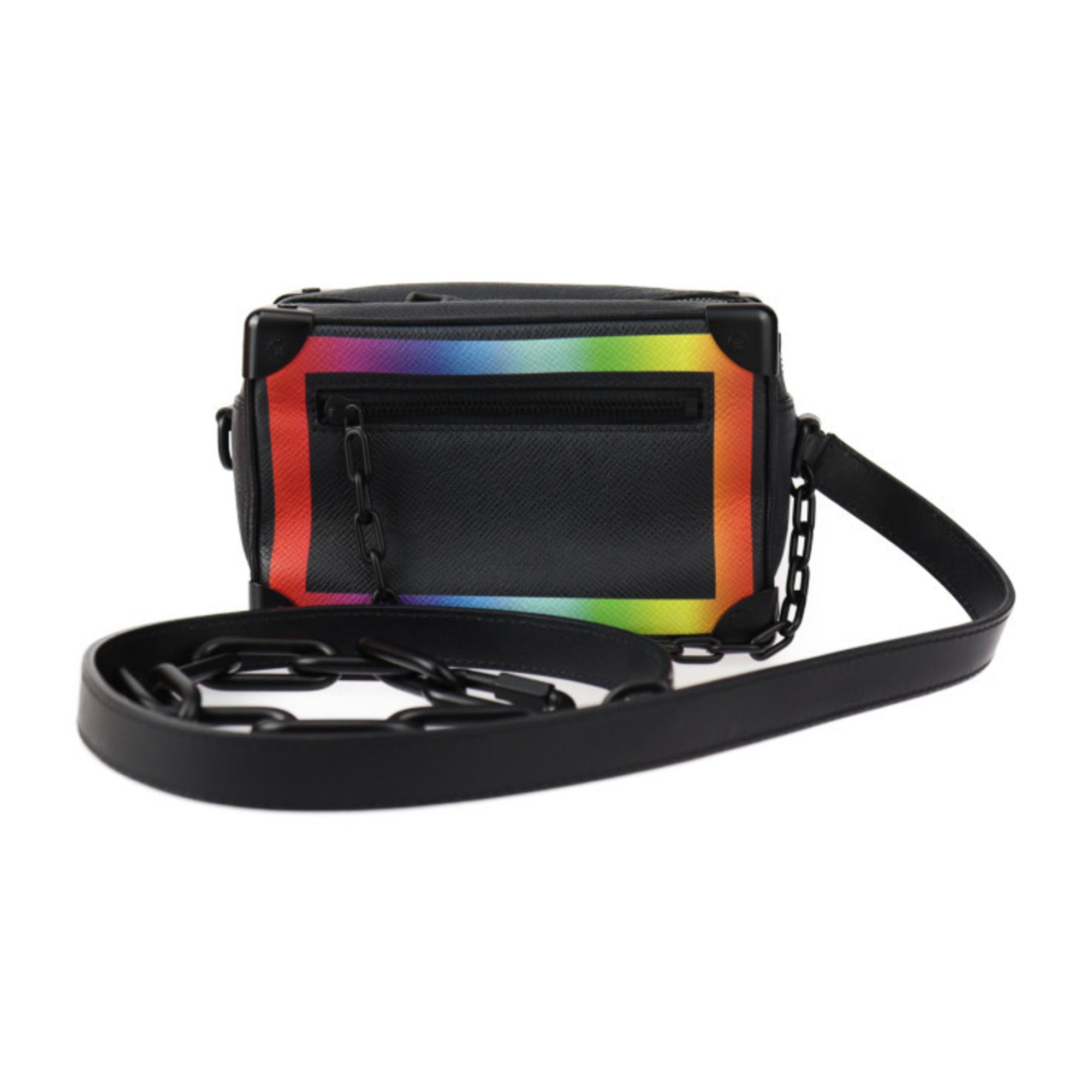 Louis Vuitton Black Multi-Color Taiga Leather Handbag Pochette Shoulder Bag