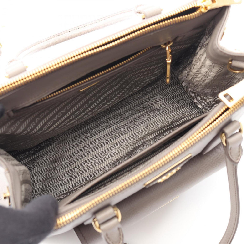Prada Gray Leather Handbag