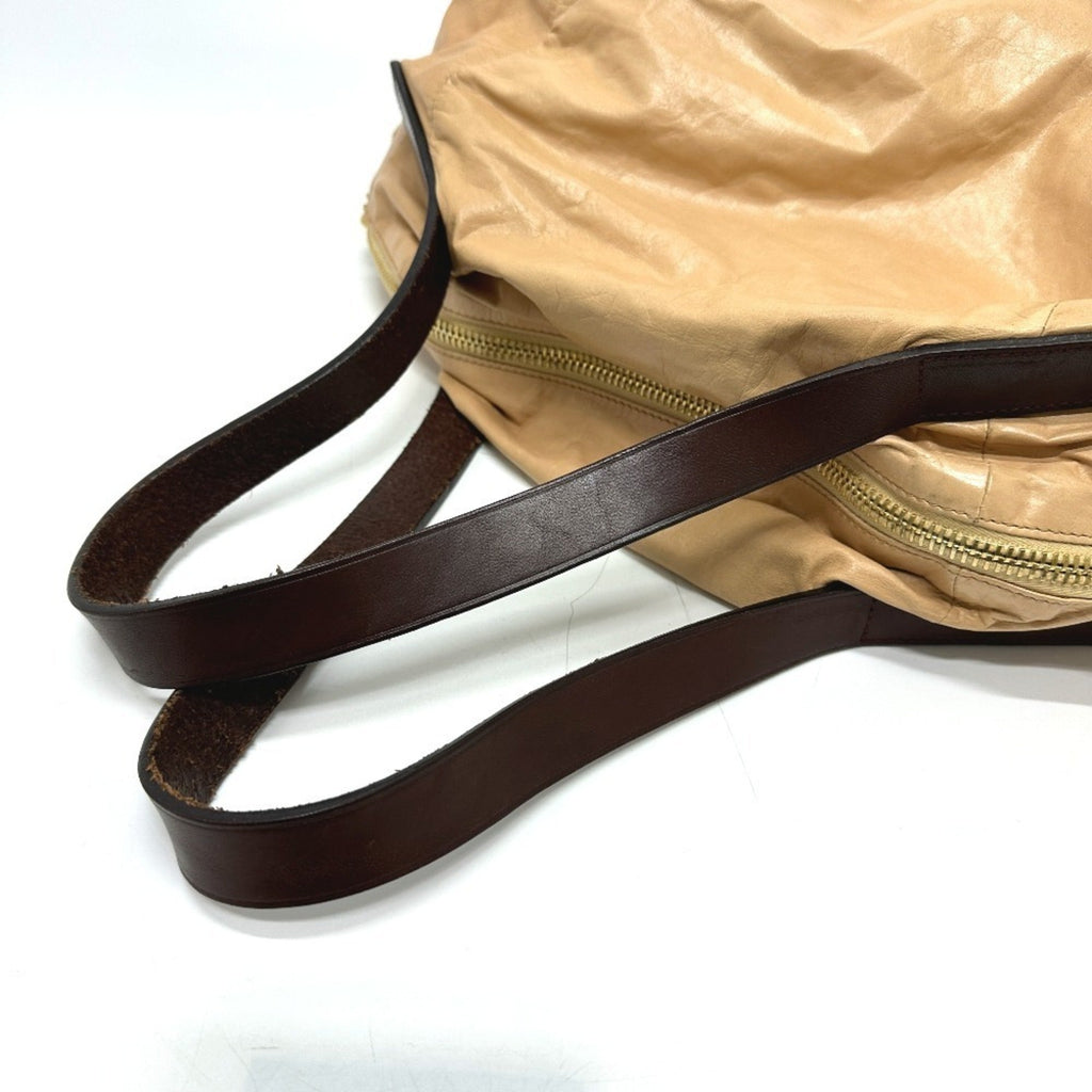 Celine Beige Leather Handbag Tote Bag