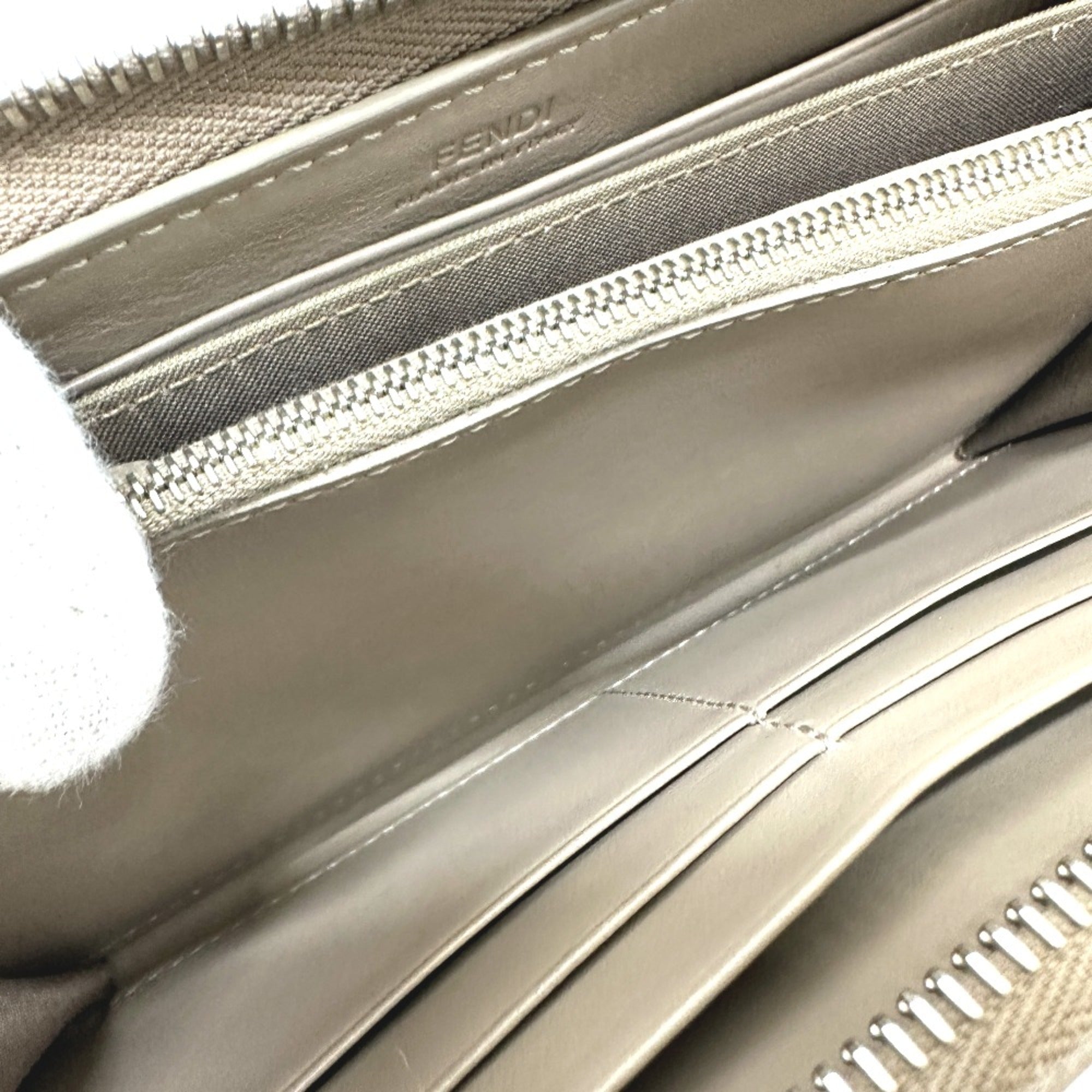 Fendi Beige Leather Long Wallet (Bi-Fold)