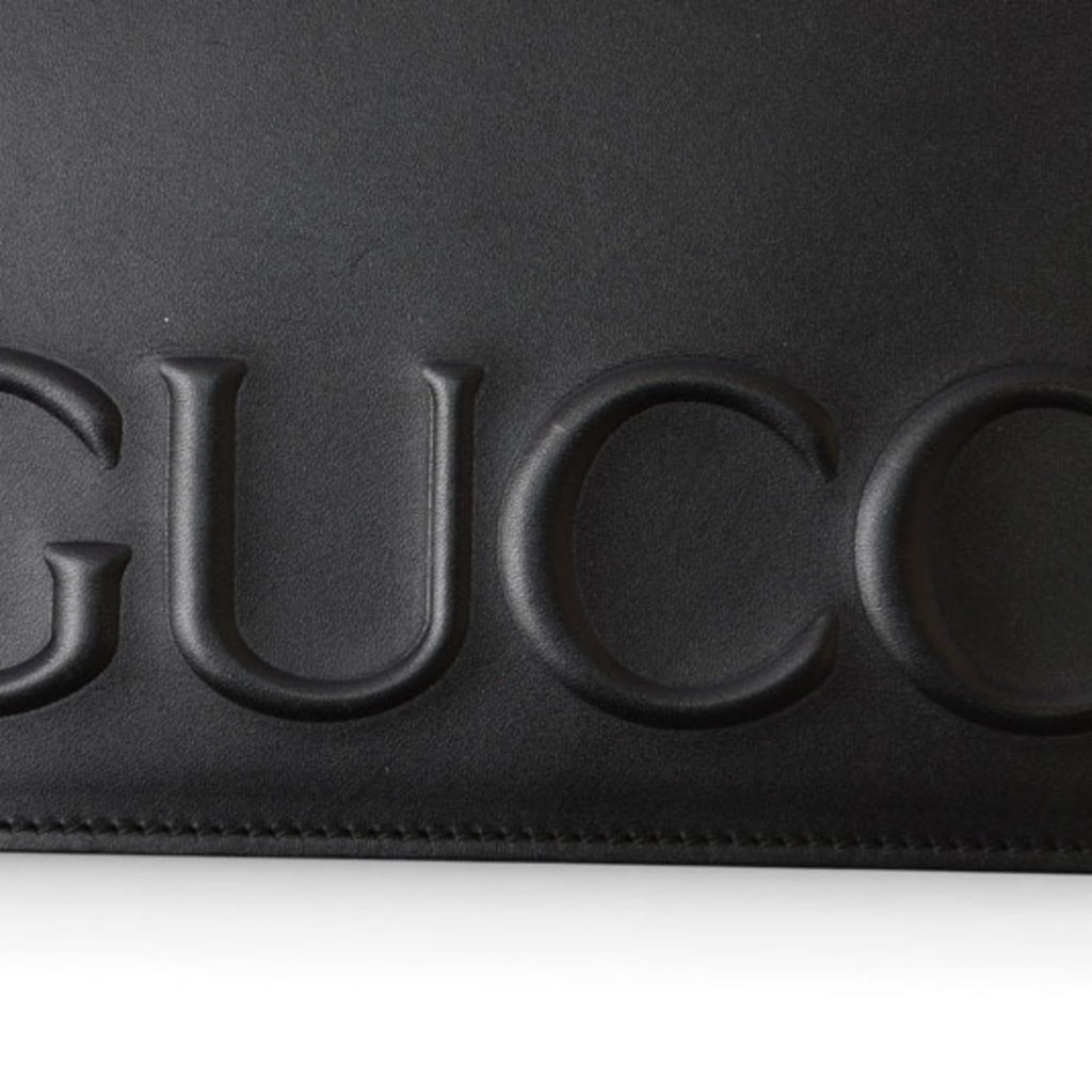 Gucci Black Leather Clutch Bag Shoulder Bag (Pre-Owned)