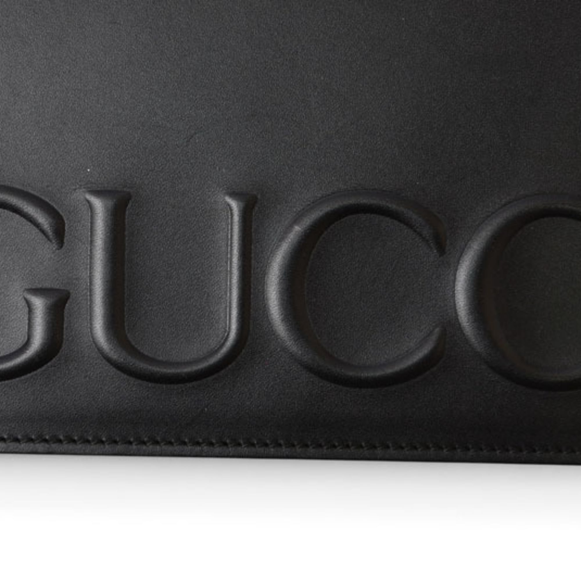 Gucci Black Leather Clutch Bag Shoulder Bag (Pre-Owned)