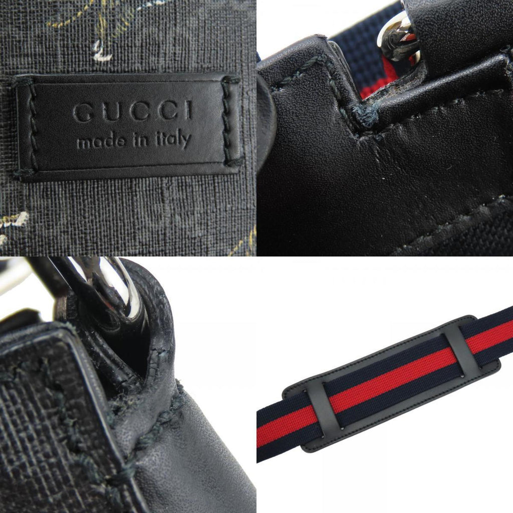 Gucci Black Gray Gg Supreme Shoulder Bag (Pre-Owned)